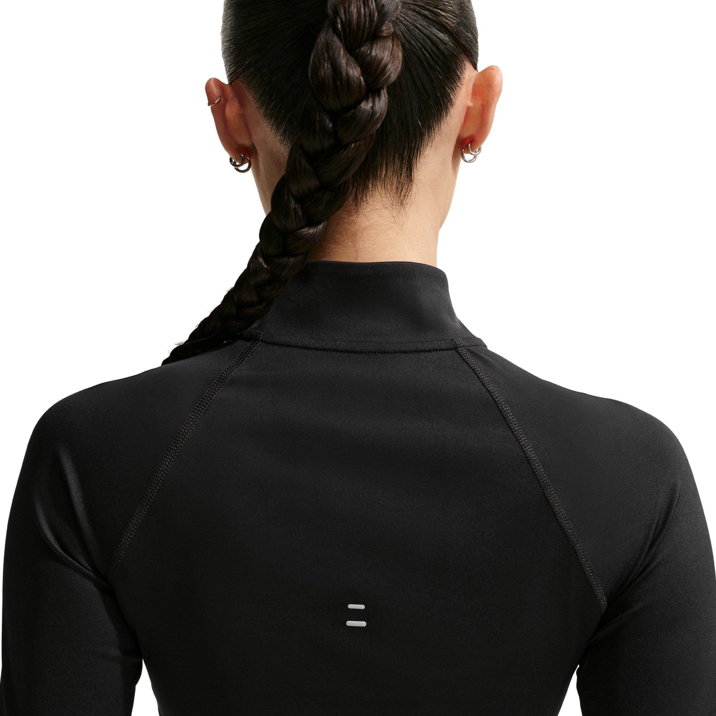 Nike Women's Tempo Dri-FIT Fitted 1/2-Zip Running Top -Black - BLACK Thumbnail View 2