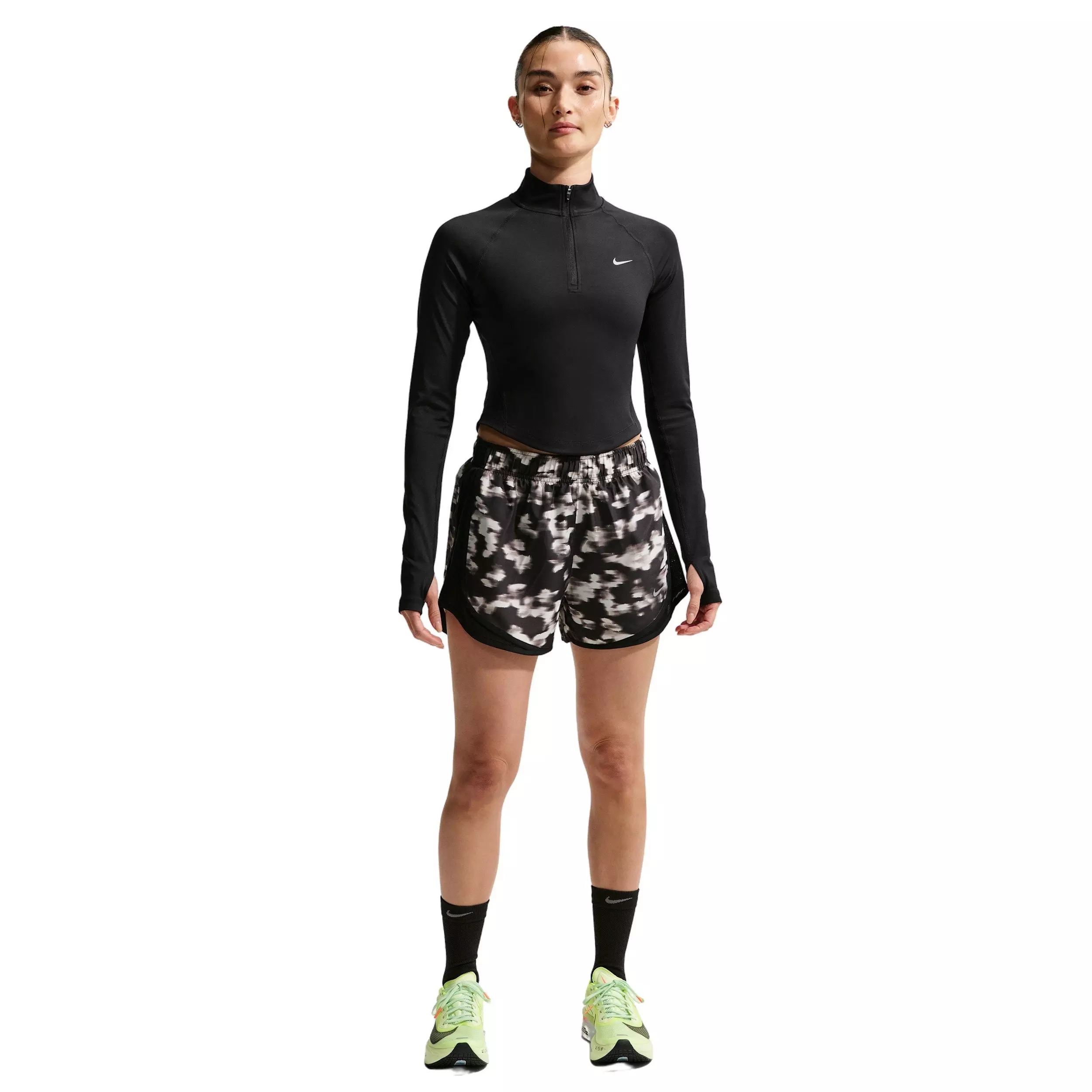 Nike Women's Tempo Dri-FIT Fitted 1/2-Zip Running Top - Black - BLACK