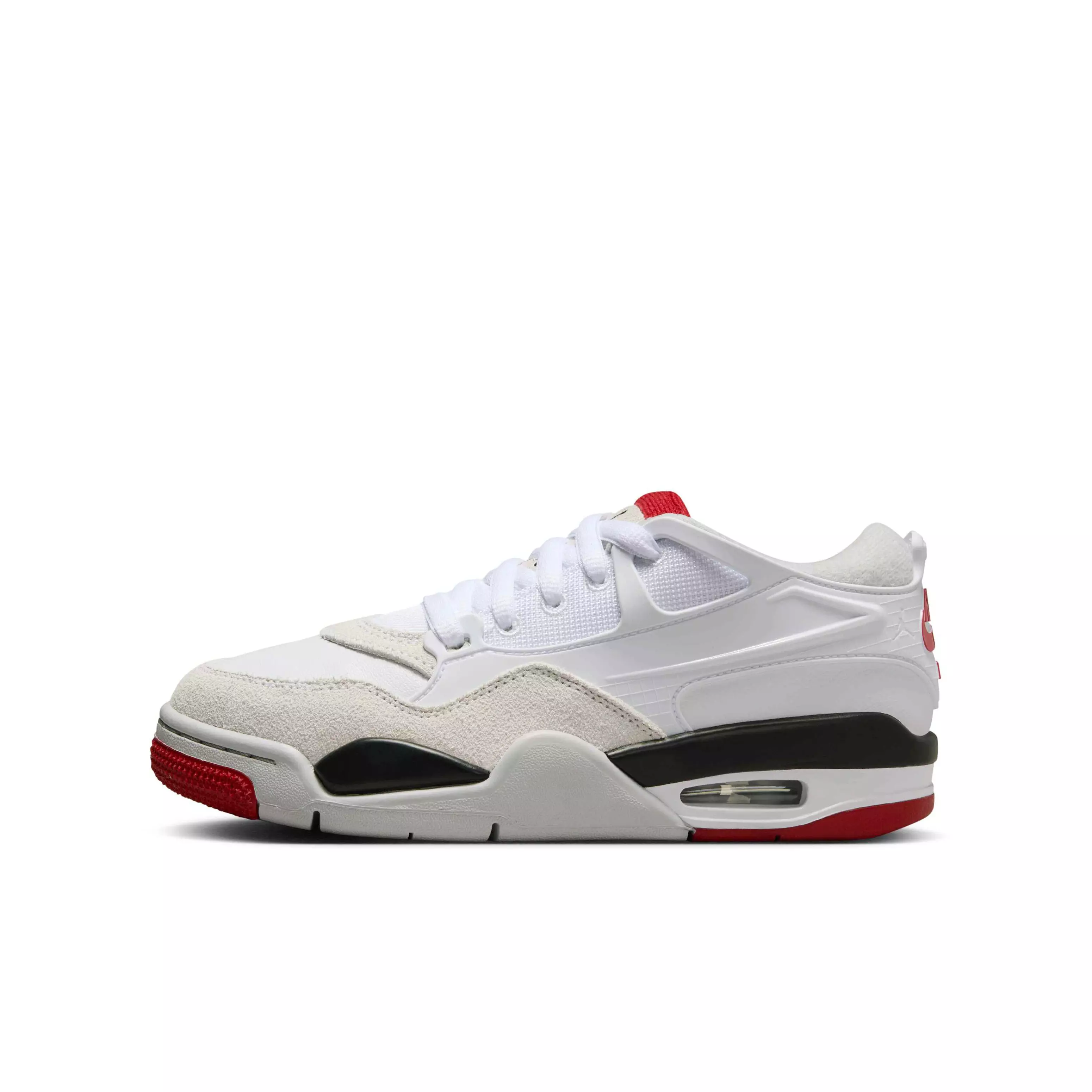 Jordan 4 RM "White/Black/Neutral Grey/Varsity Red" Grade School Boys' Shoe - WHITE/BLACK/GREY/RED