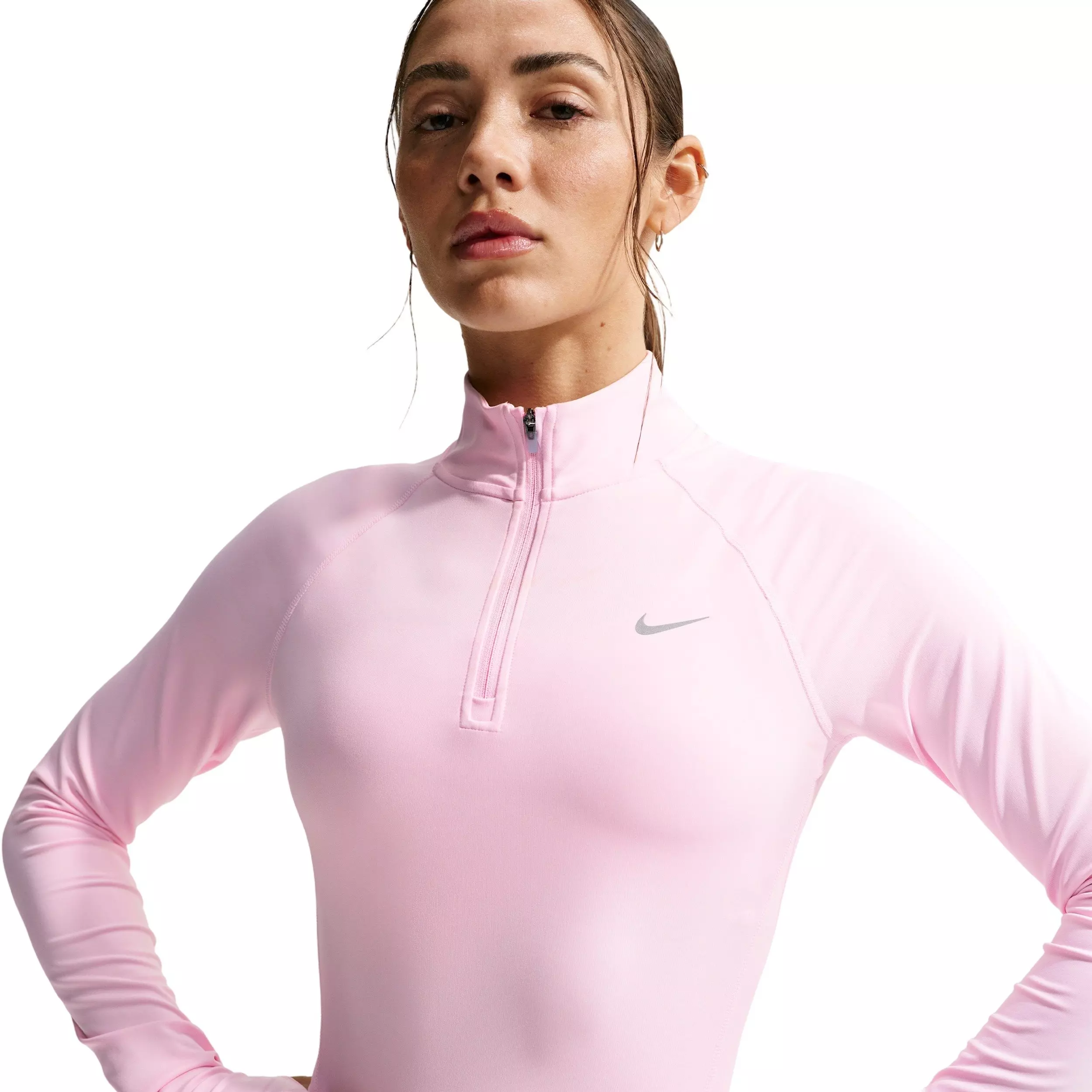 Nike Women's Tempo Dri-FIT Fitted 1/2-Zip Running Top - Pink - PINK