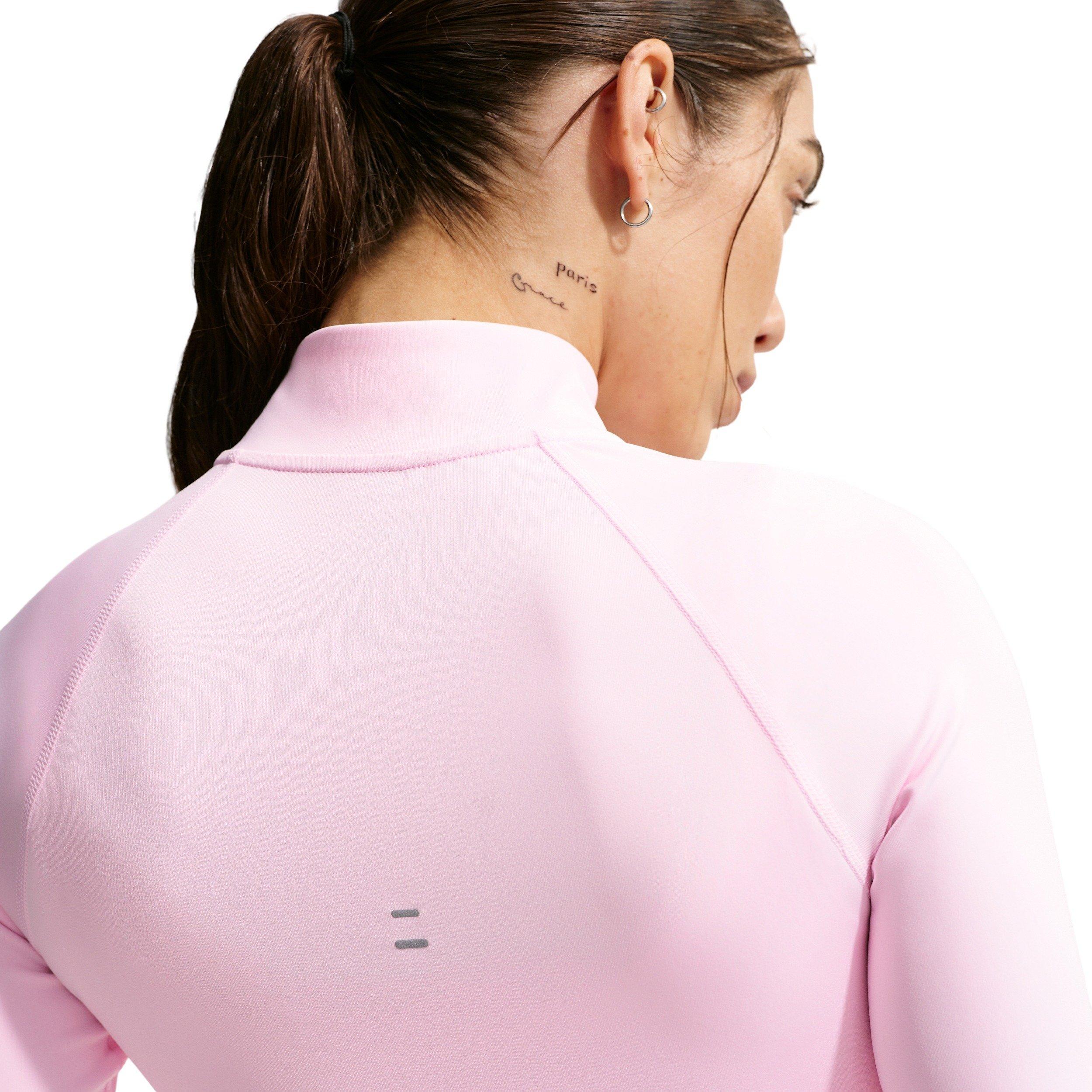 Nike Women's Tempo Dri-FIT Fitted 1/2-Zip Running Top - Pink - PINK Thumbnail View 2