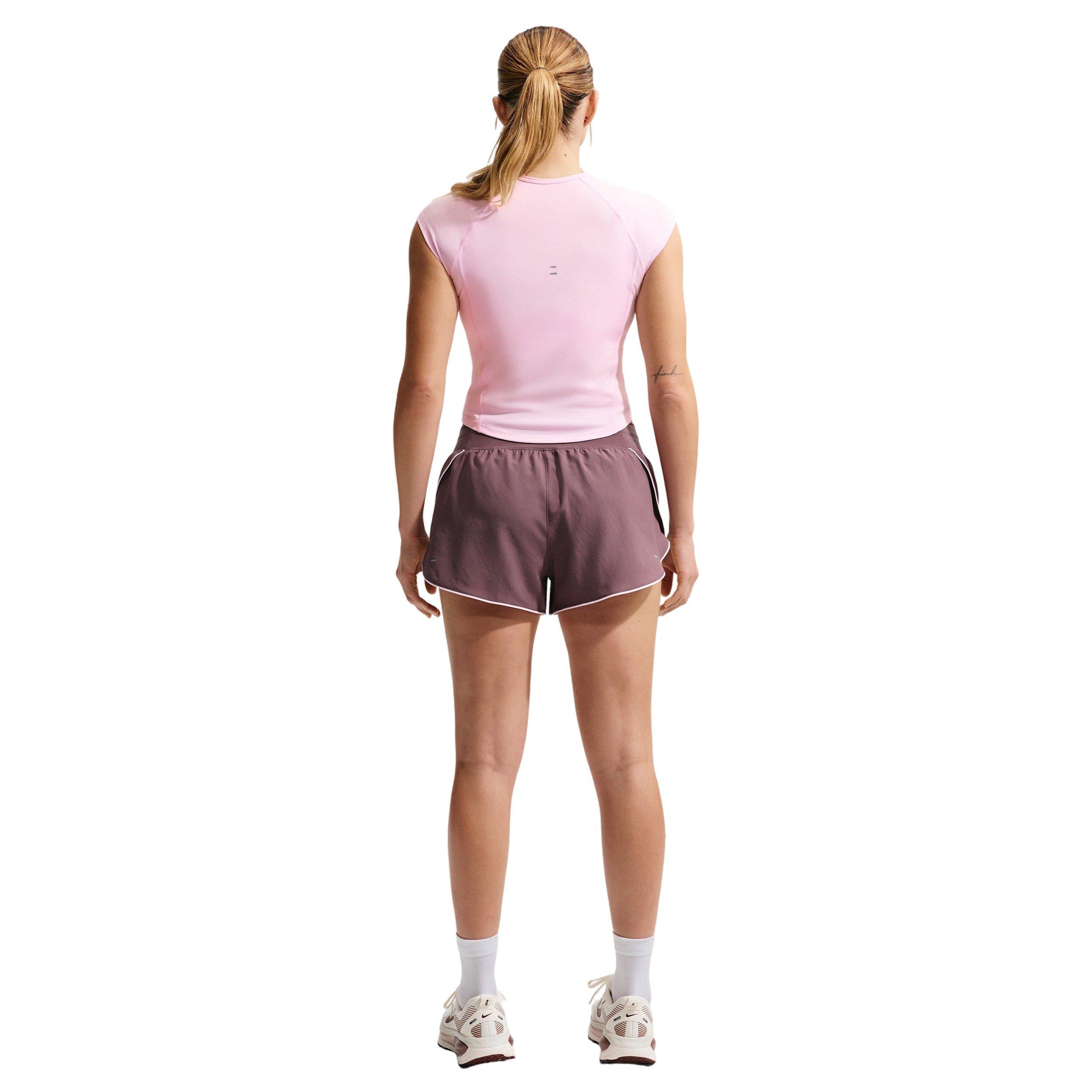Nike Women's Tempo Swoosh Dri-FIT Cap-Sleeve Running Top -Pink - PINK Thumbnail View 5