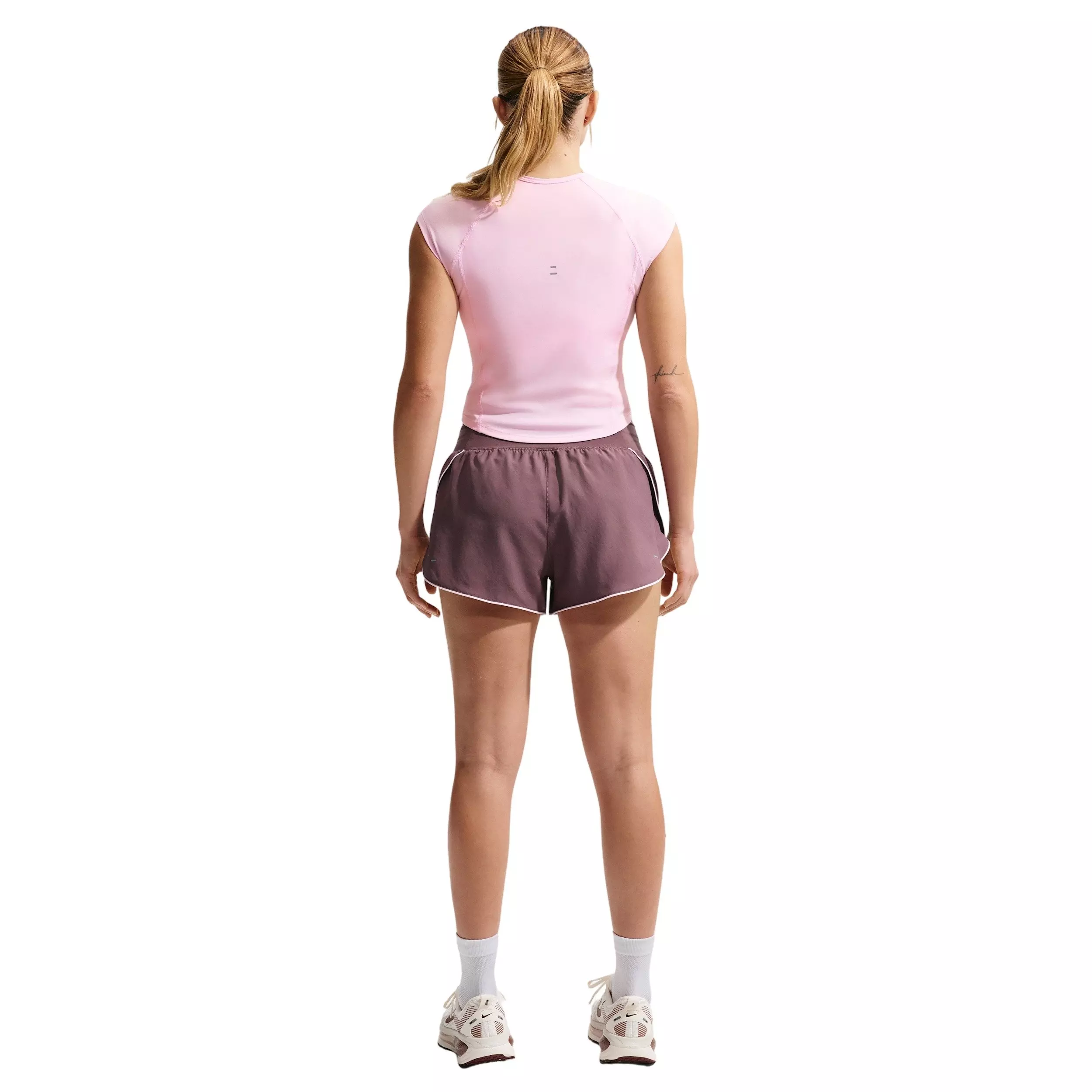Nike Women's Tempo Swoosh Dri-FIT Cap-Sleeve Running Top -Pink - PINK