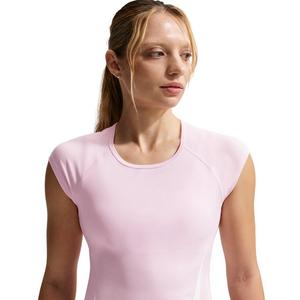 Nike Women's Tempo Swoosh Dri-FIT Cap-Sleeve Running Top -Pink