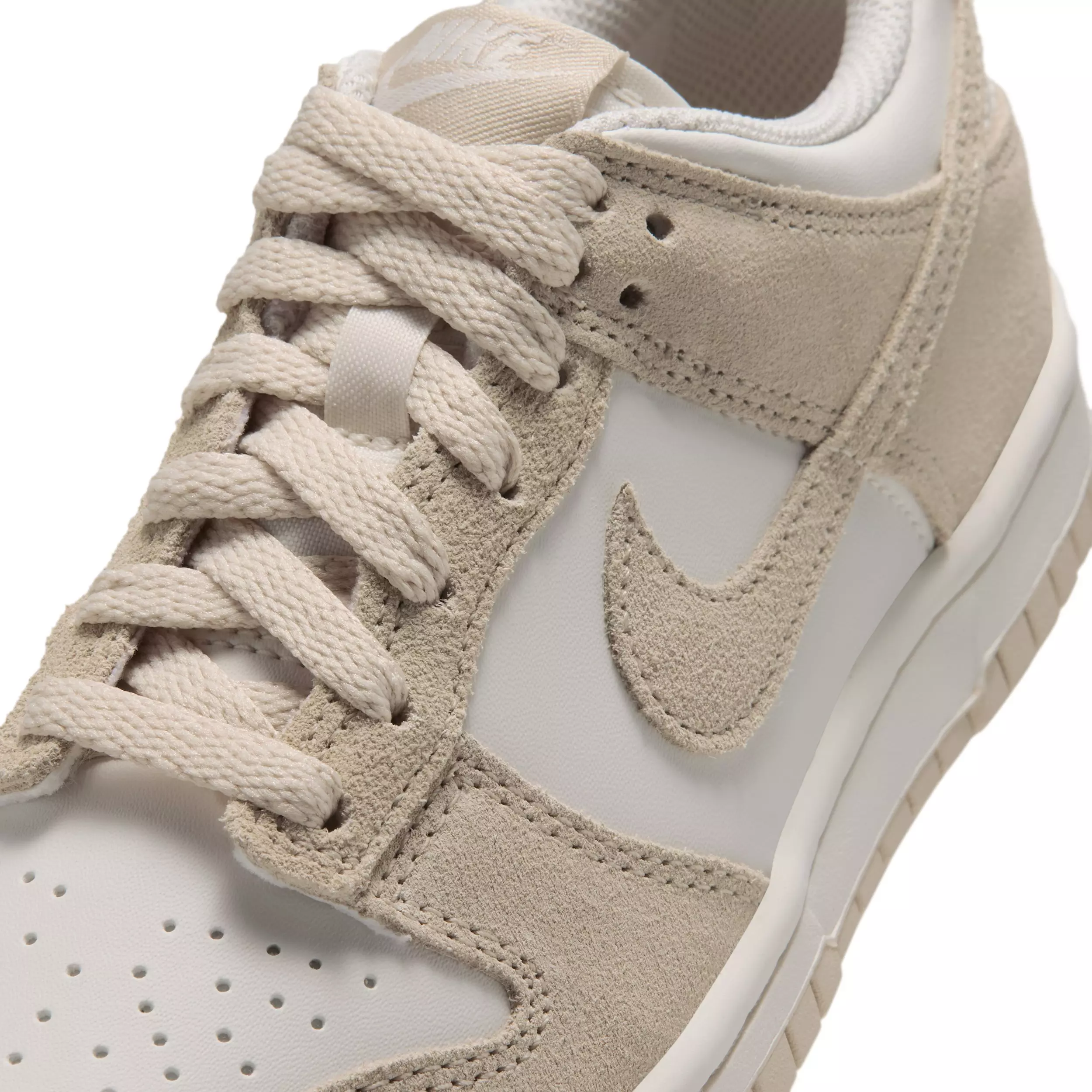 Nike Dunk Low Suede "Phantom/Sanddrift" Grade School Girls' Shoe - PHANTOM/SANDDRIFT