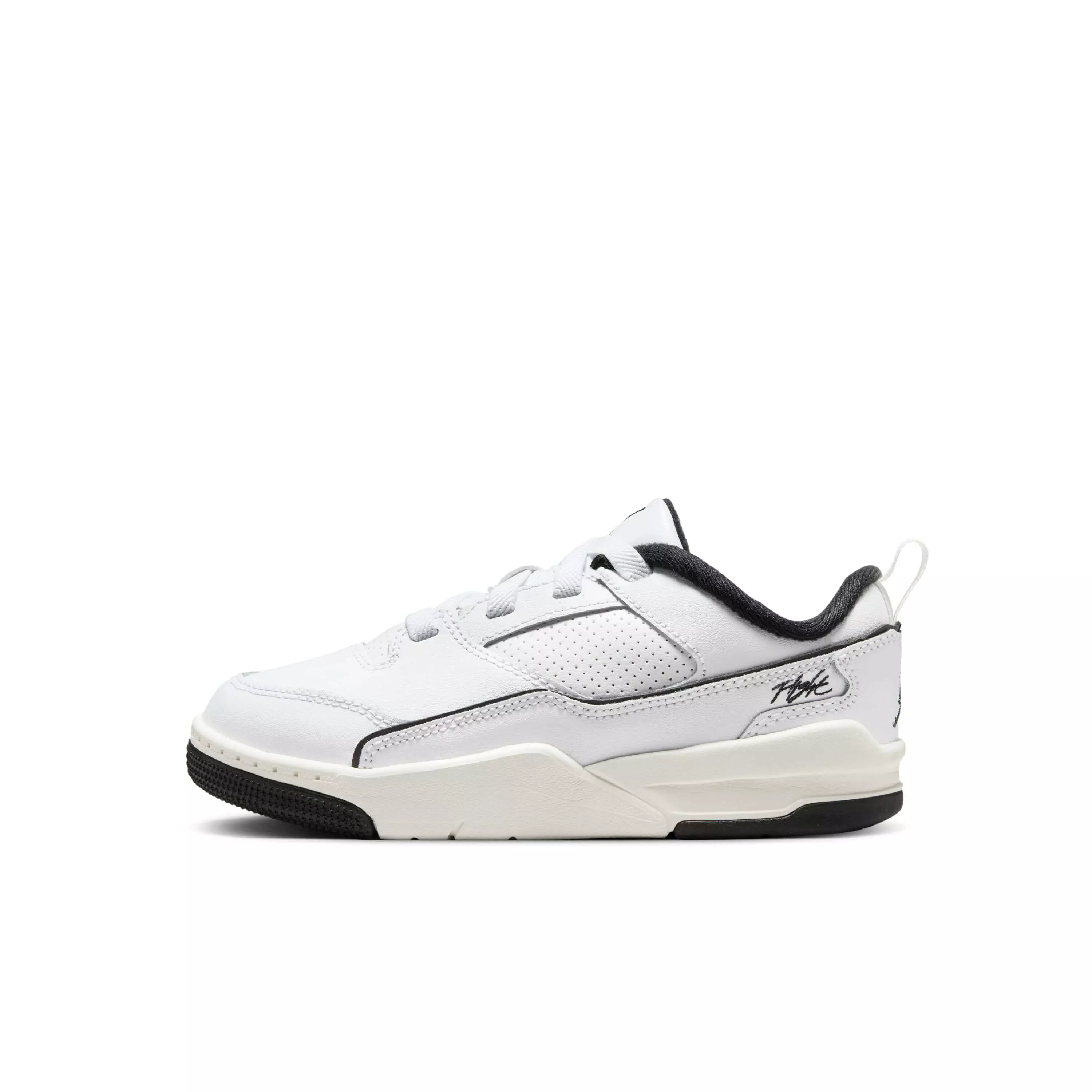 Jordan Flight Court "White/Sail/Black" Preschool Boys' Shoe - WHITE/SAIL/BLACK