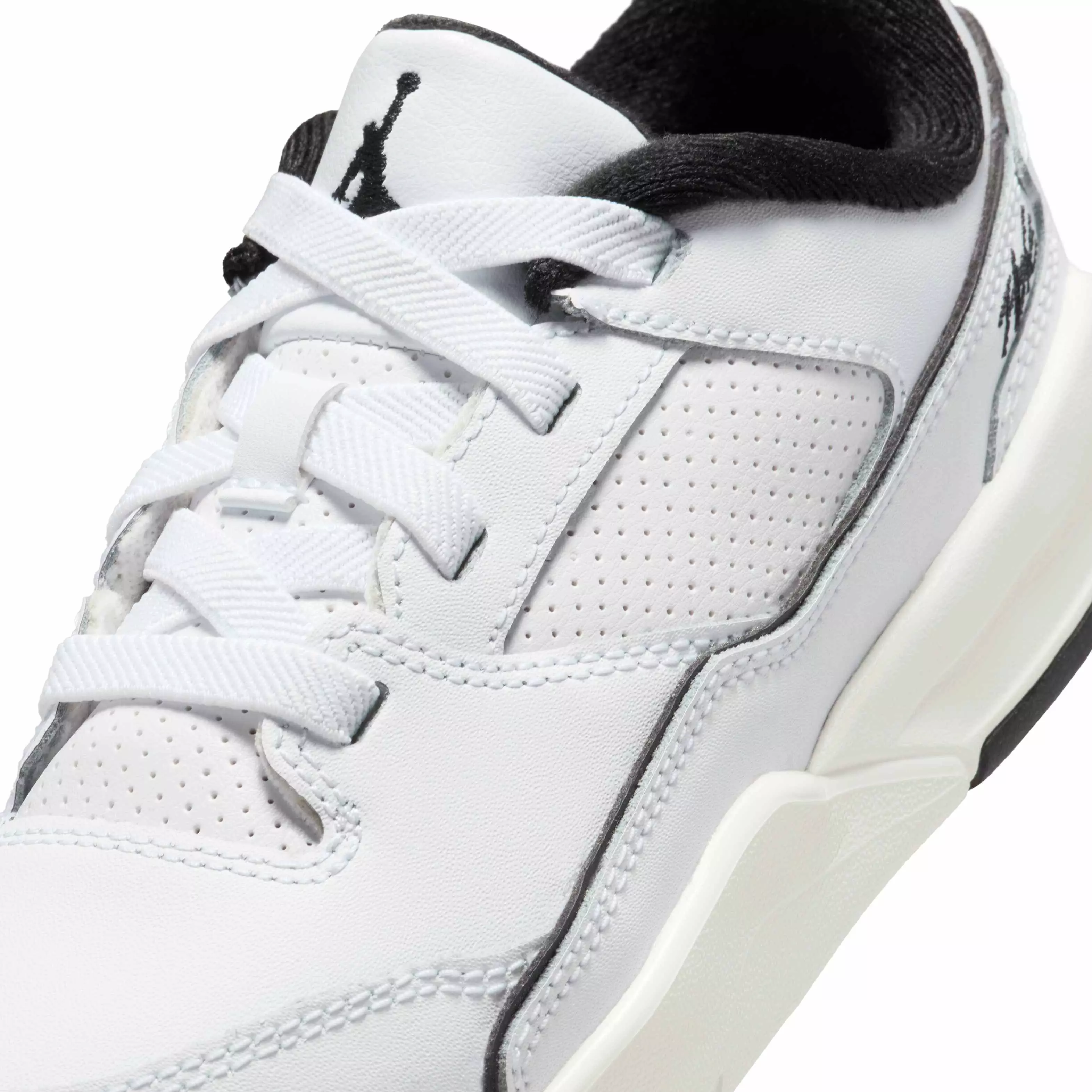 Jordan Flight Court "White/Sail/Black" Preschool Boys' Shoe - WHITE/SAIL/BLACK
