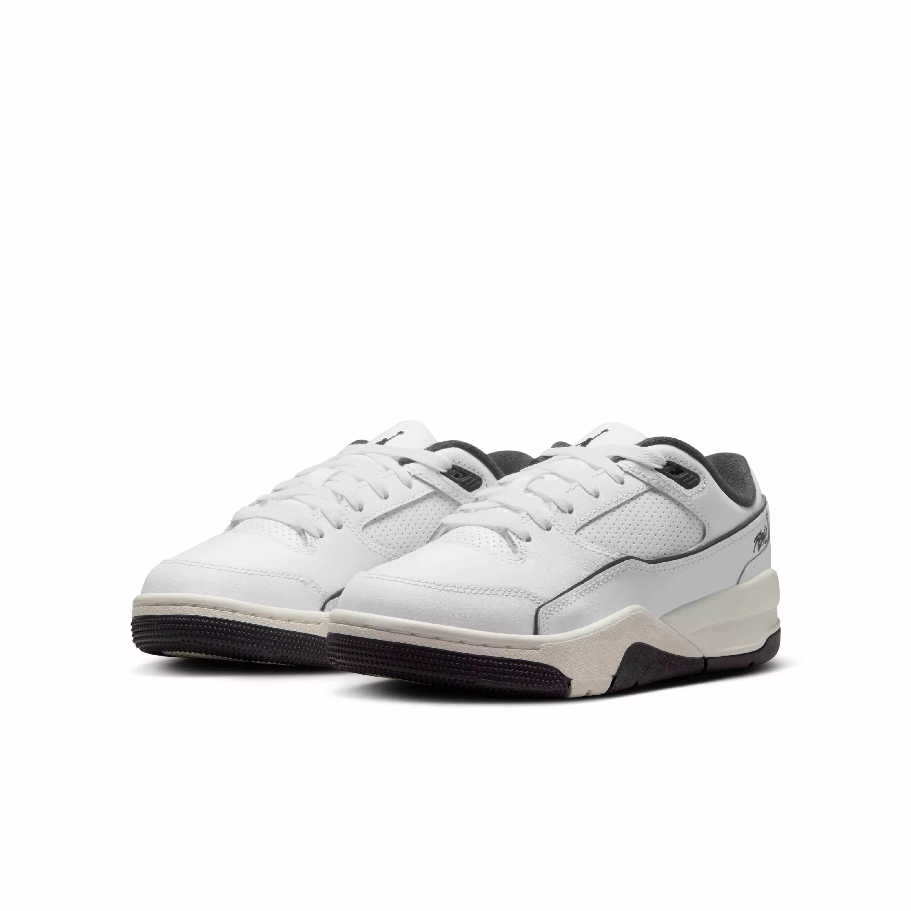 Jordan Flight Court "White/Sail/Black" Grade School Boys' Shoe - WHITE/SAIL/BLACK
