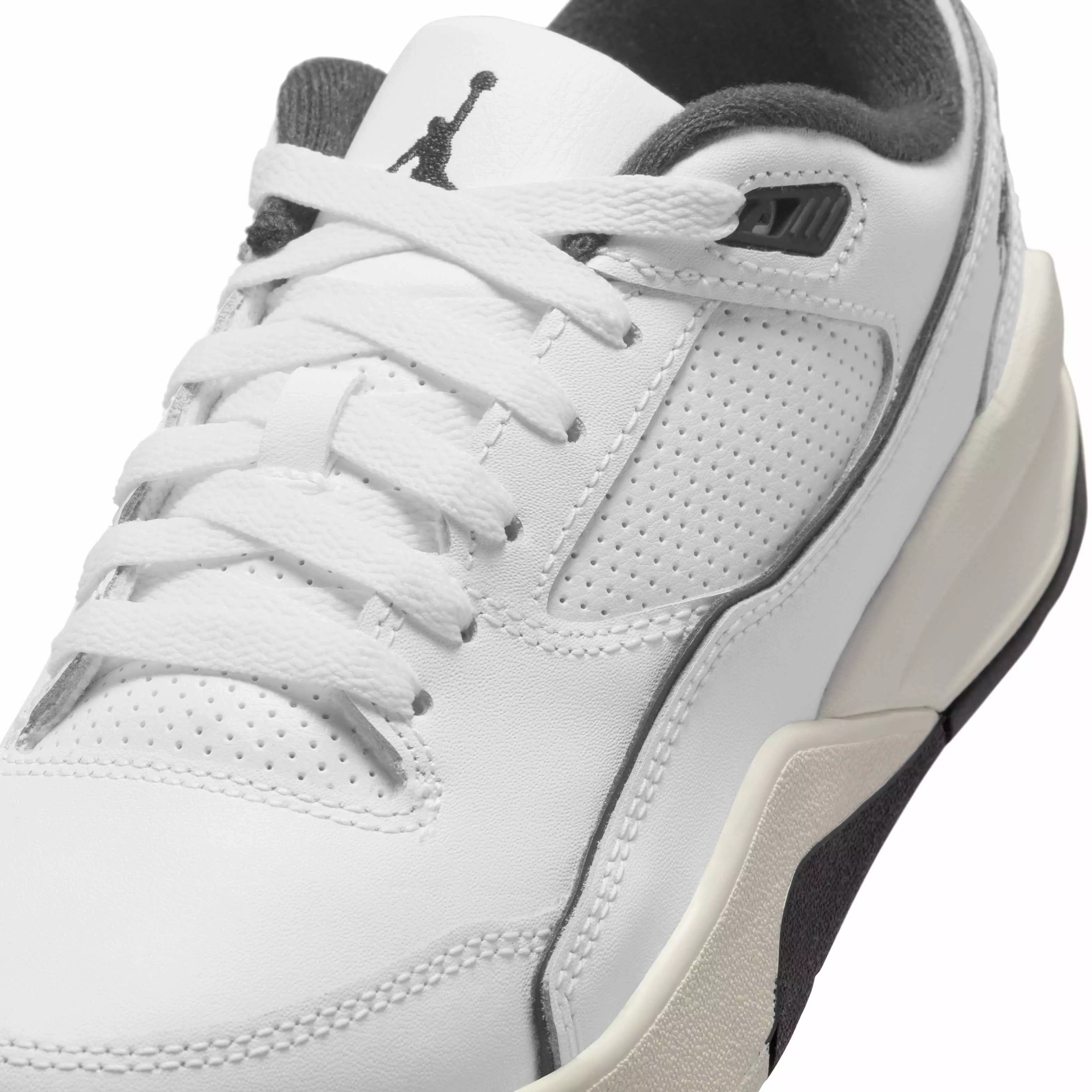 Jordan Flight Court "White/Sail/Black" Grade School Boys' Shoe - WHITE/SAIL/BLACK