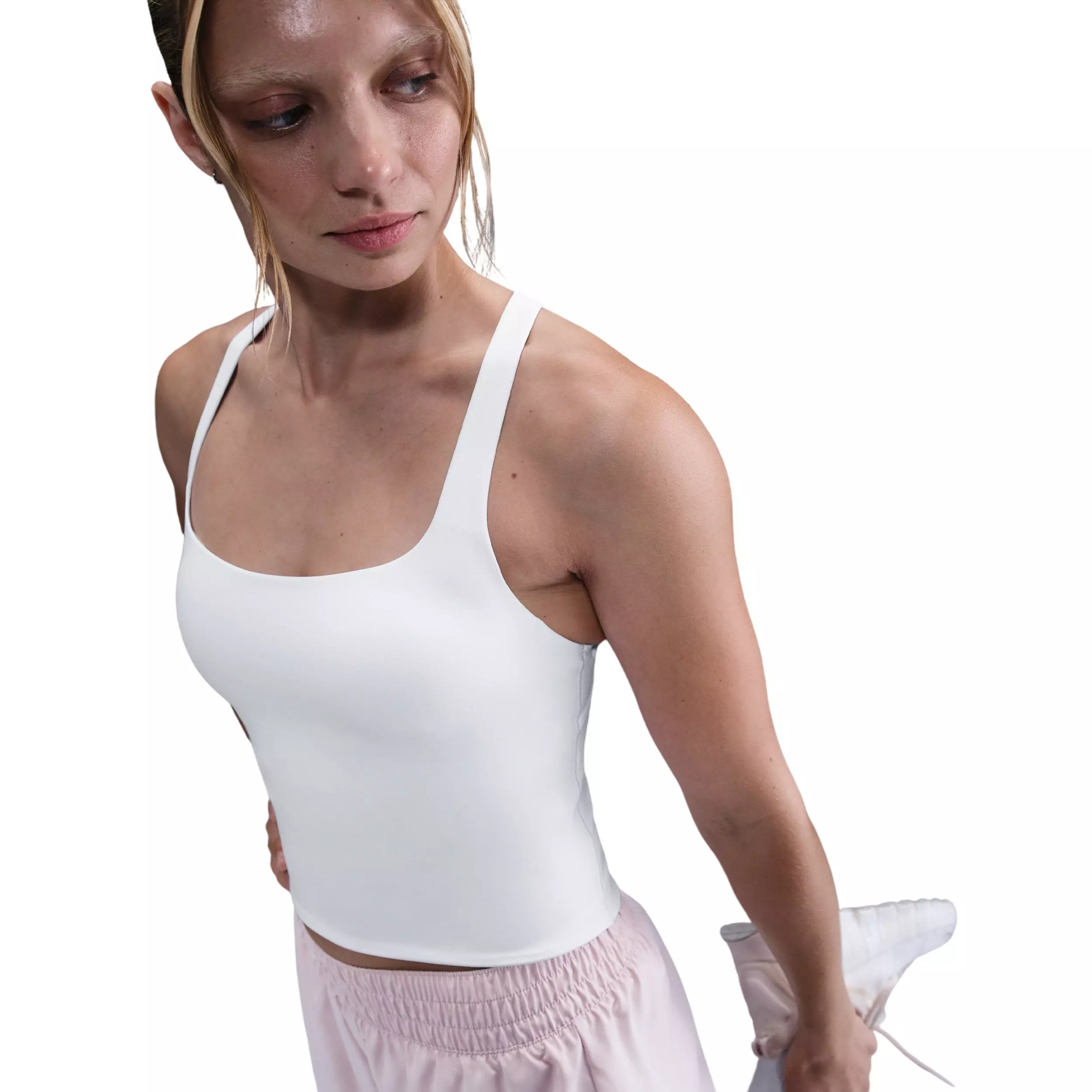 Nike Women's Zenvy Light-Support Sports Bra Tank - White - WHITE