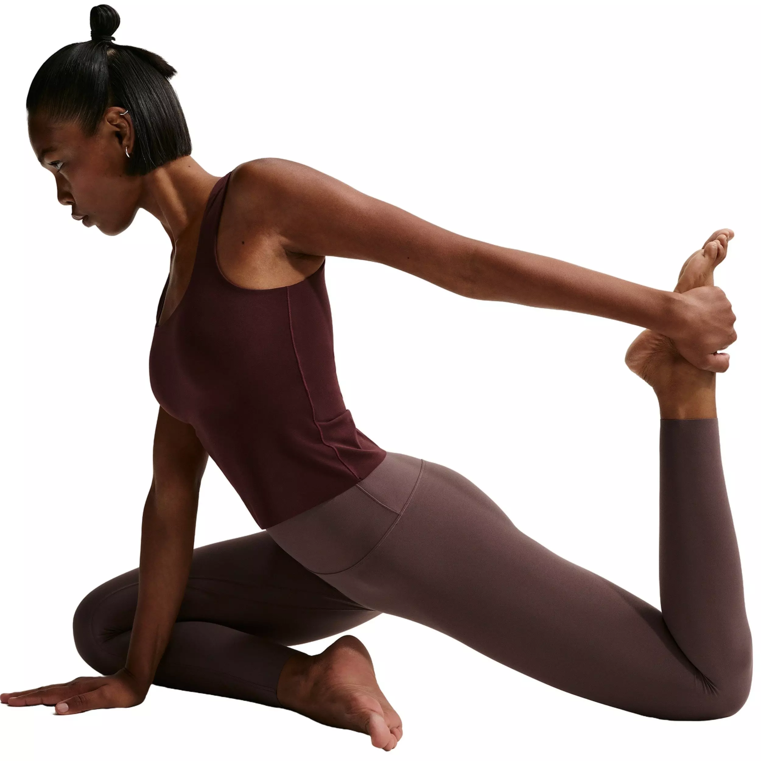 Nike Women's Zenvy 7/8 High-Waisted Leggings with No Front Seam - Tattoo Purple - TATTOO PURPLE