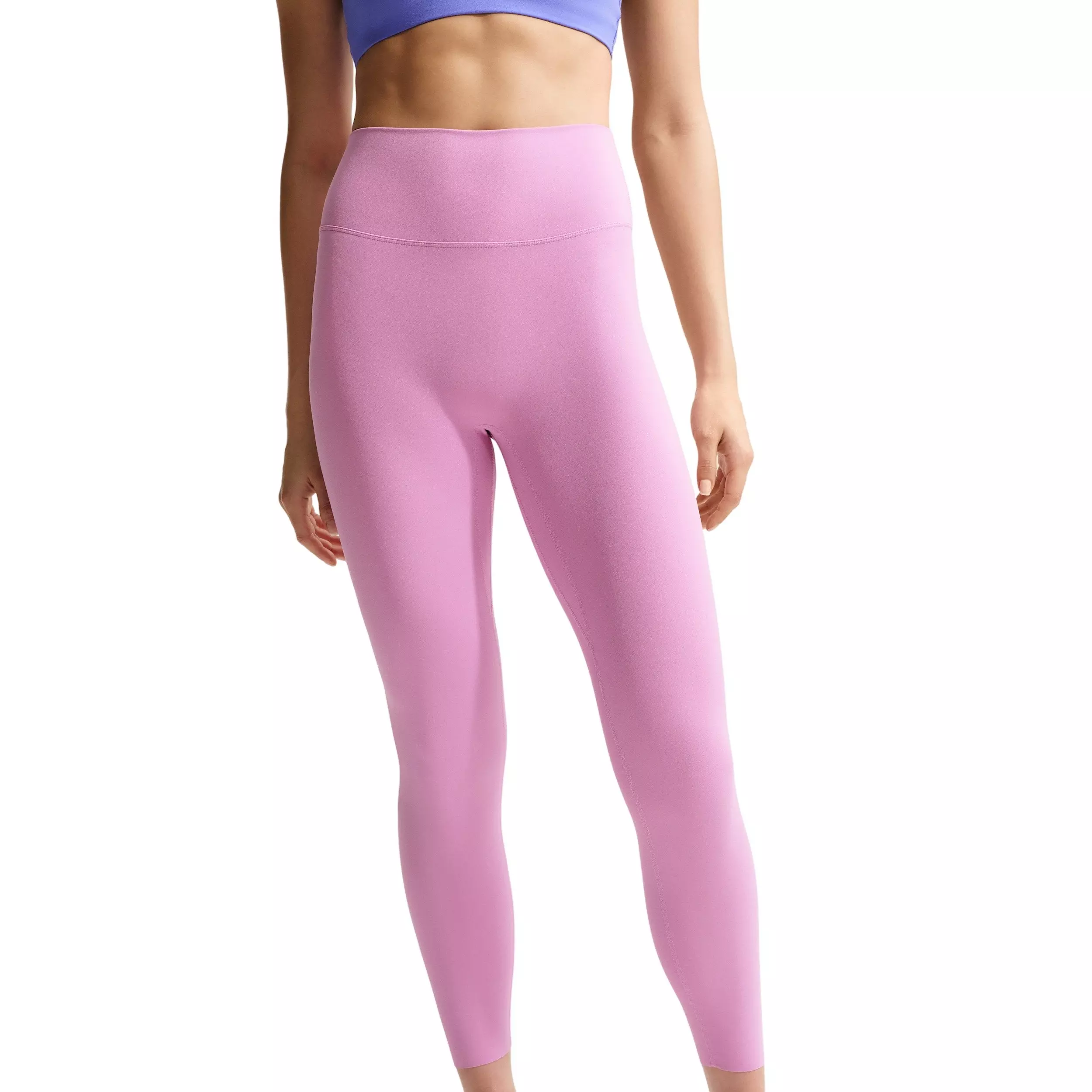 Nike Women's Zenvy 7/8 High-Waisted Leggings with No Front Seam - Lt Magenta - LT MAGENTA