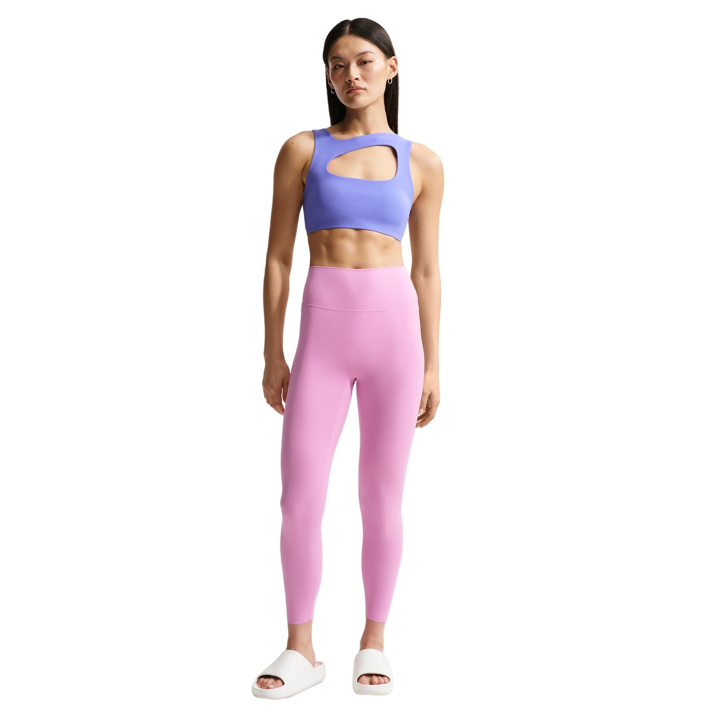 Nike Women's Zenvy 7/8 High-Waisted Leggings with No Front Seam - Lt Magenta - LT MAGENTA Thumbnail View 4