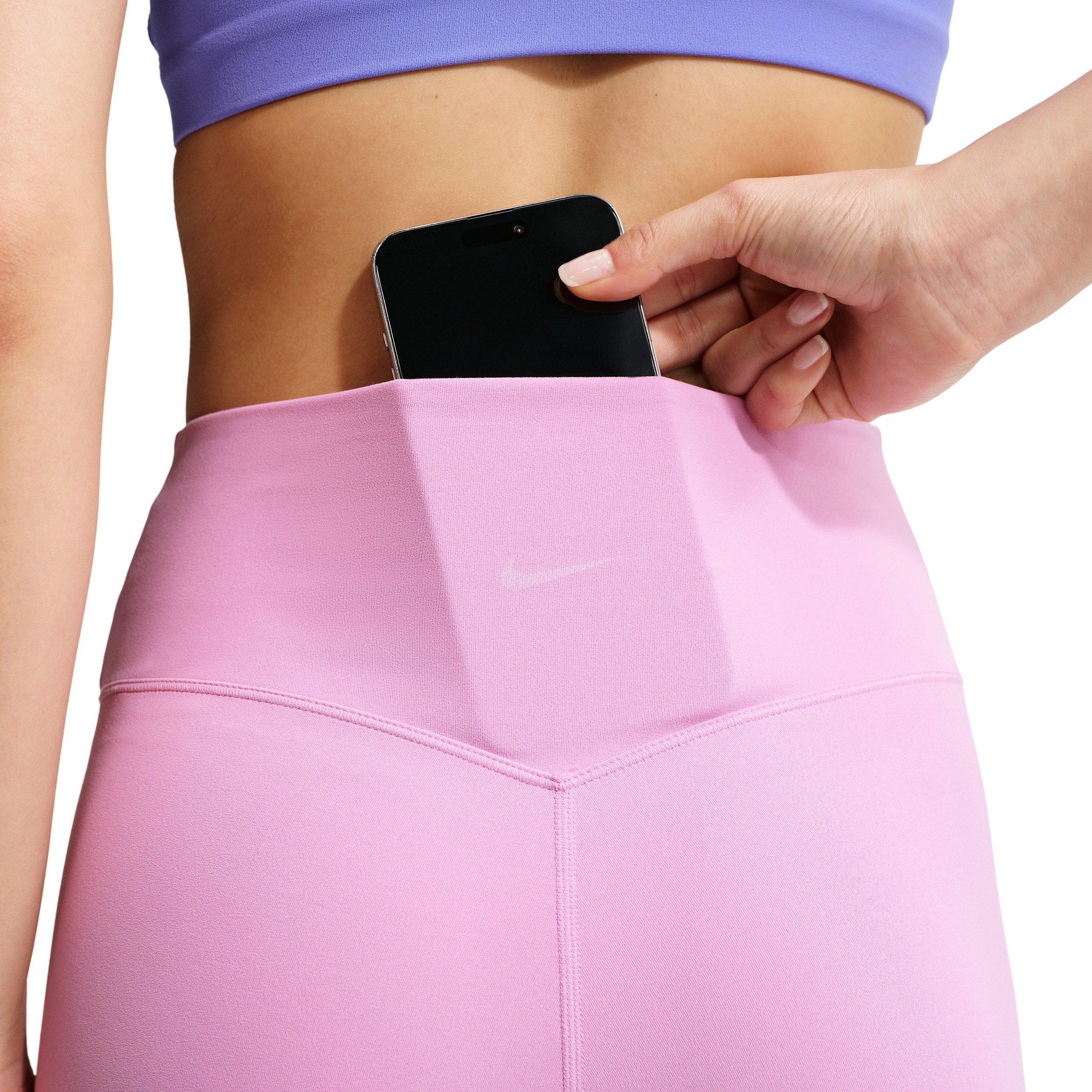 Nike Women's Zenvy 7/8 High-Waisted Leggings with No Front Seam - Lt Magenta - LT MAGENTA Thumbnail View 6