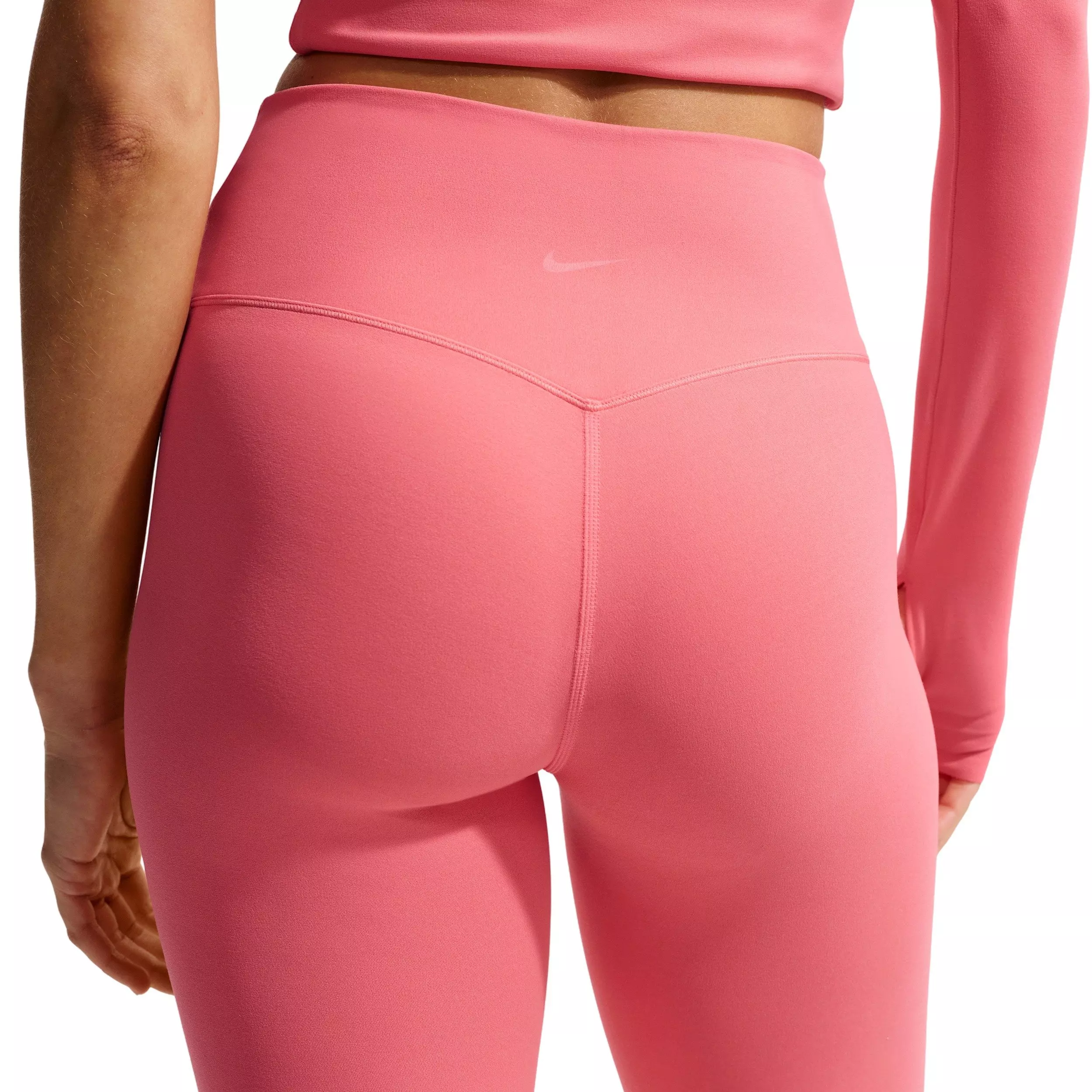 Nike Women's Zenvy 7/8 High-Waisted Leggings with No Front Seam - Coral - CORAL