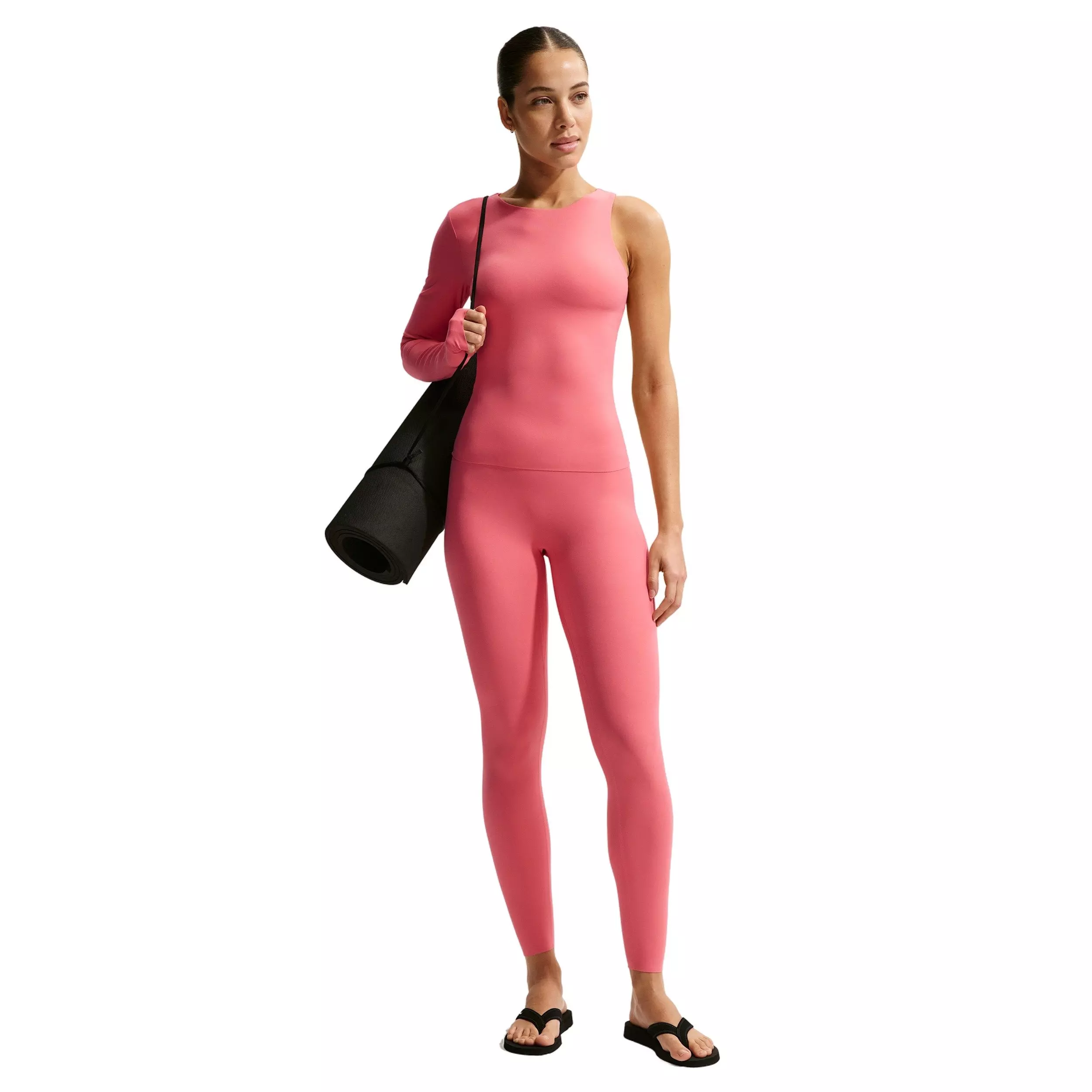 Nike Women's Zenvy 7/8 High-Waisted Leggings with No Front Seam -Coral - CORAL