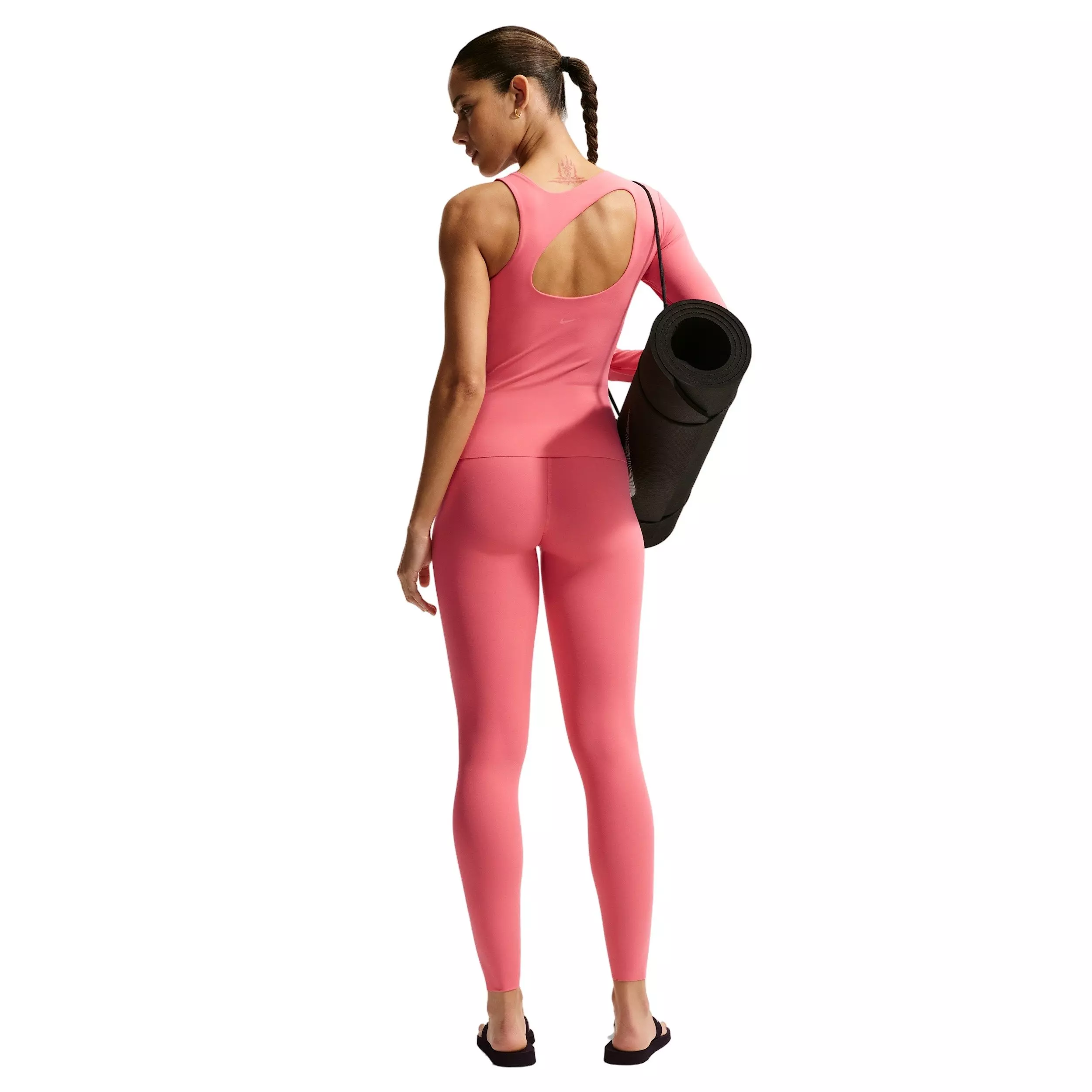 Nike Women's Zenvy 7/8 High-Waisted Leggings with No Front Seam - Coral - CORAL