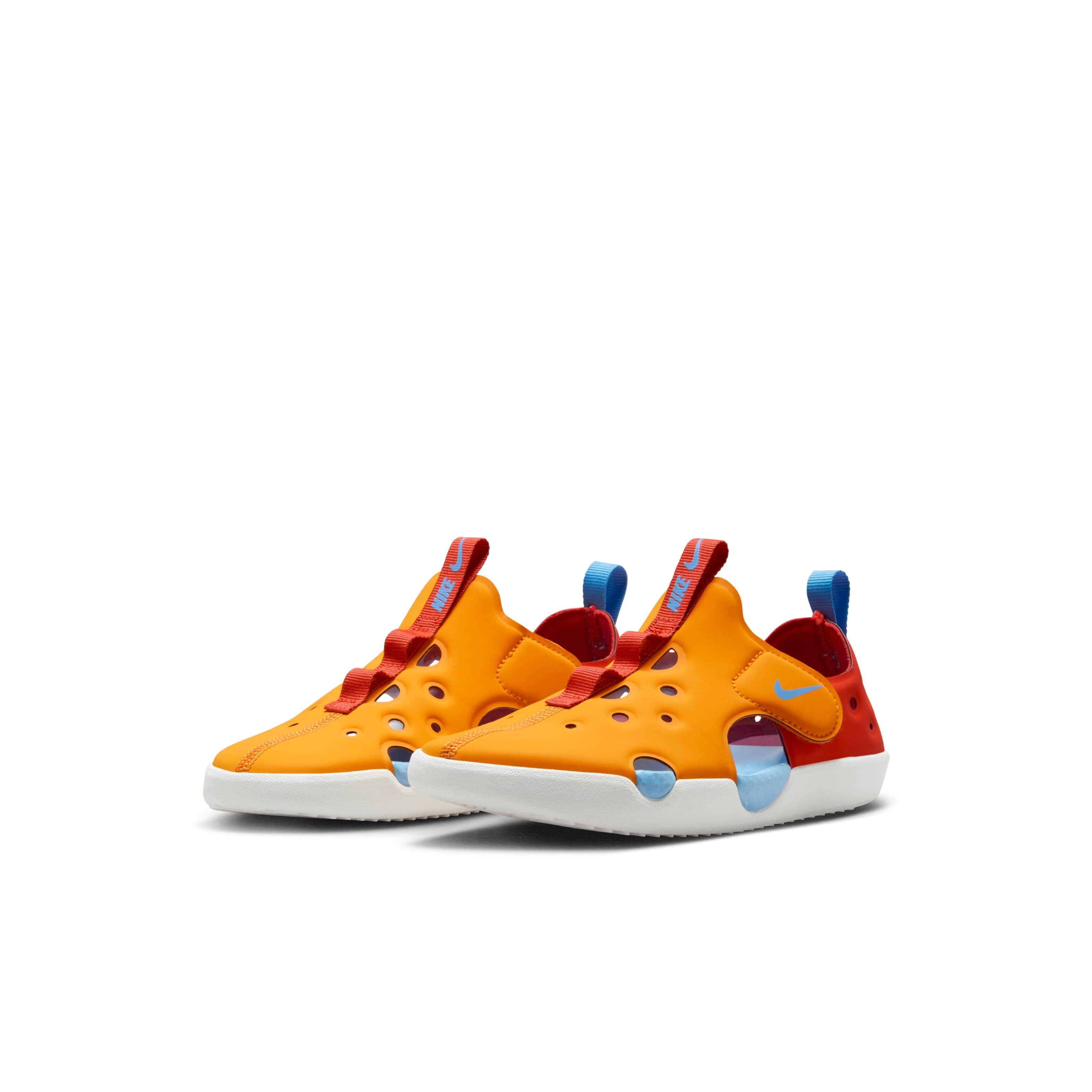 Nike Sunray Protect 4 Preschool Boys' "Orange Peel/Picante Red/University Blue" Sandal