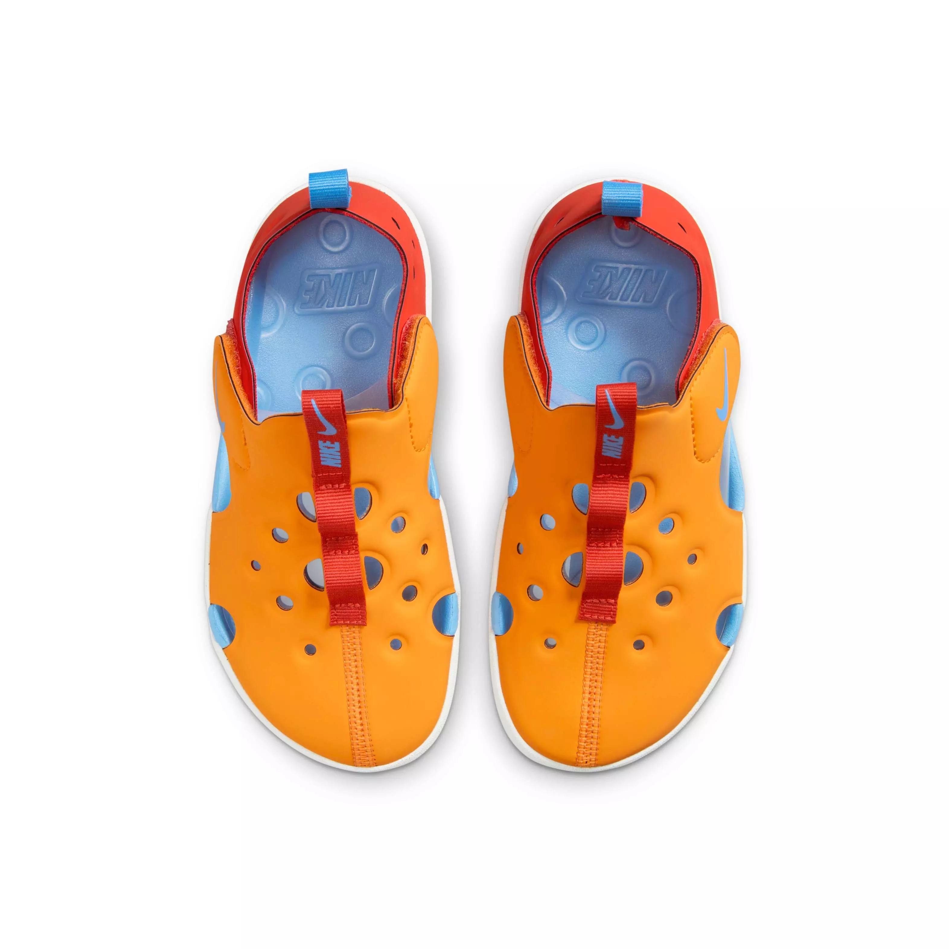 Nike Sunray Protect 4 "Orange Peel/Picante Red/University Blue" Preschool Boys' Sandal - ORANGE/RED/BLUE