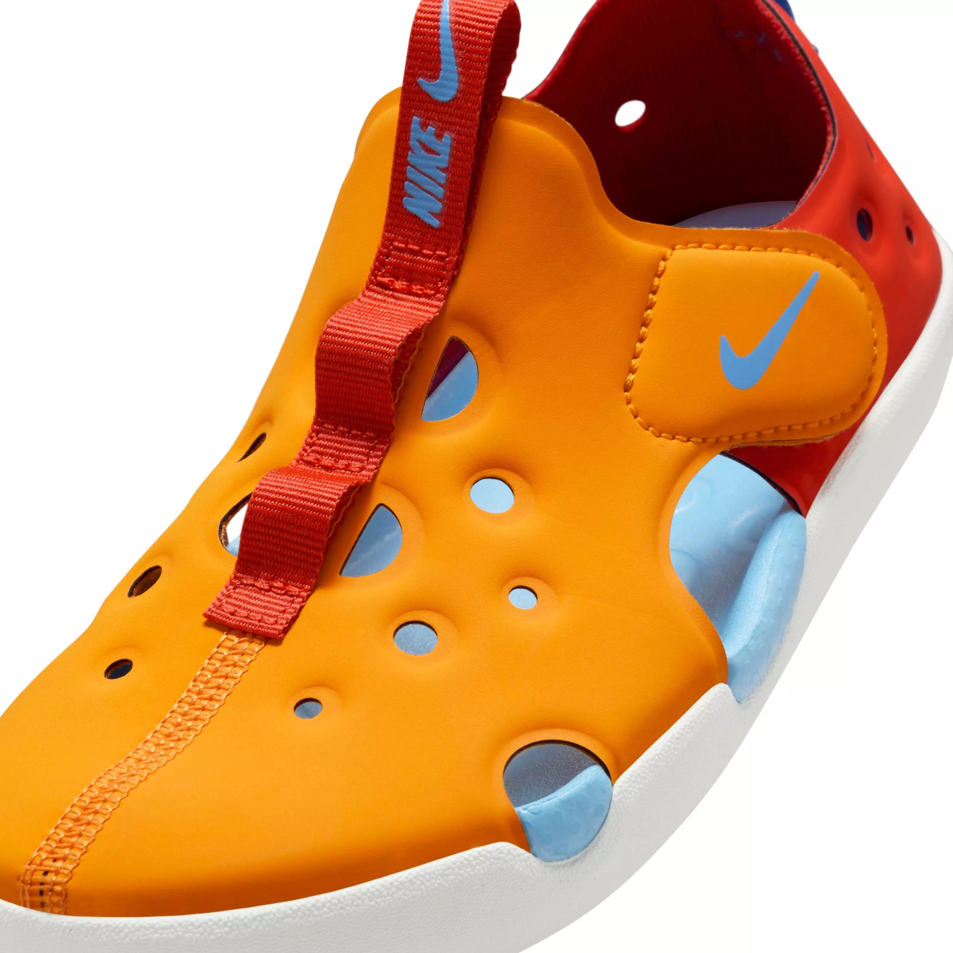 Nike Sunray Protect 4 "Orange Peel/Picante Red/University Blue" Preschool Boys' Sandal - ORANGE/RED/BLUE