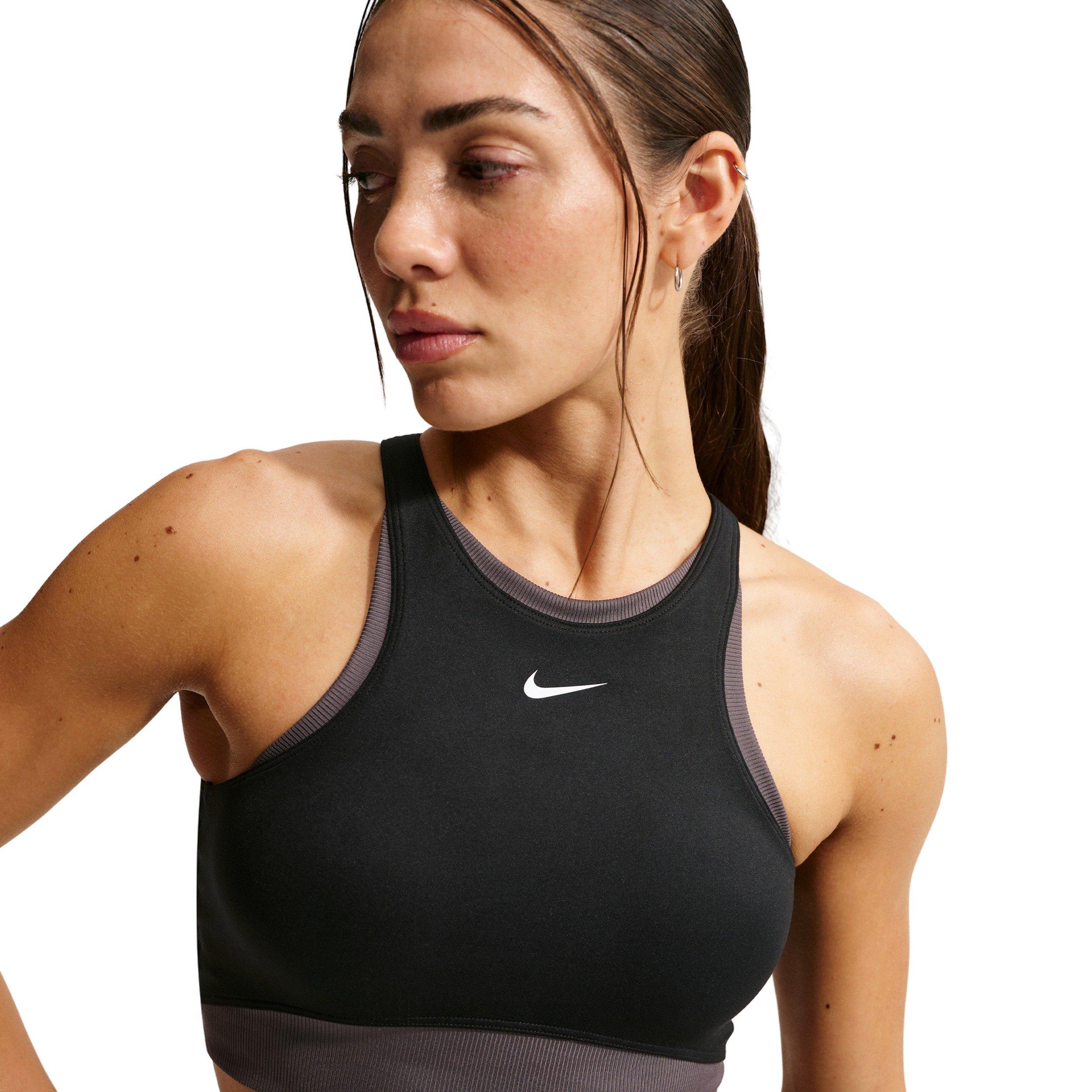 Nike Women's One Medium-Support Padded Sports Bra - Black/Grey - BLACK/GREY Thumbnail View 1