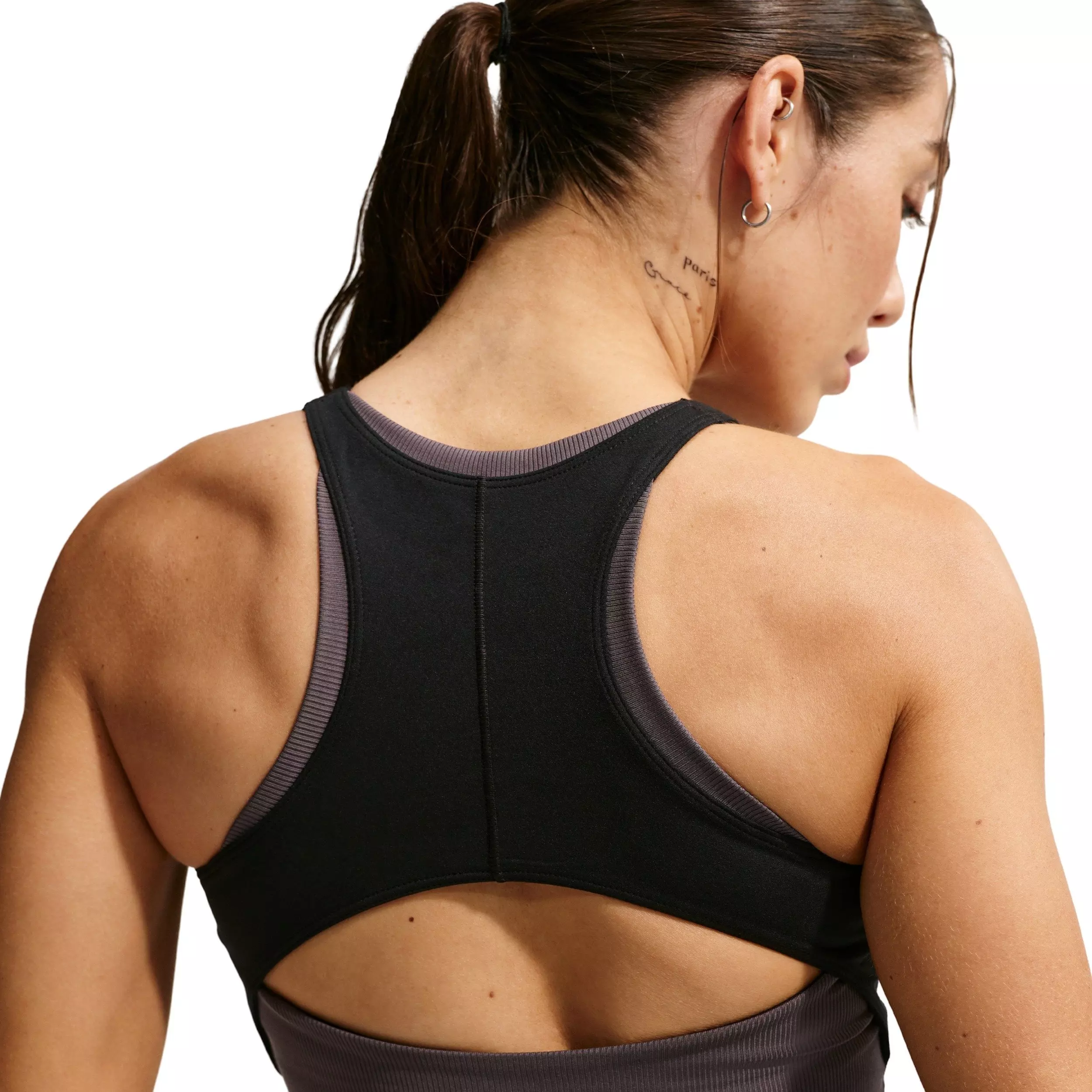 Nike Women's One Medium-Support Padded Sports Bra - Black/Grey - BLACK/GREY