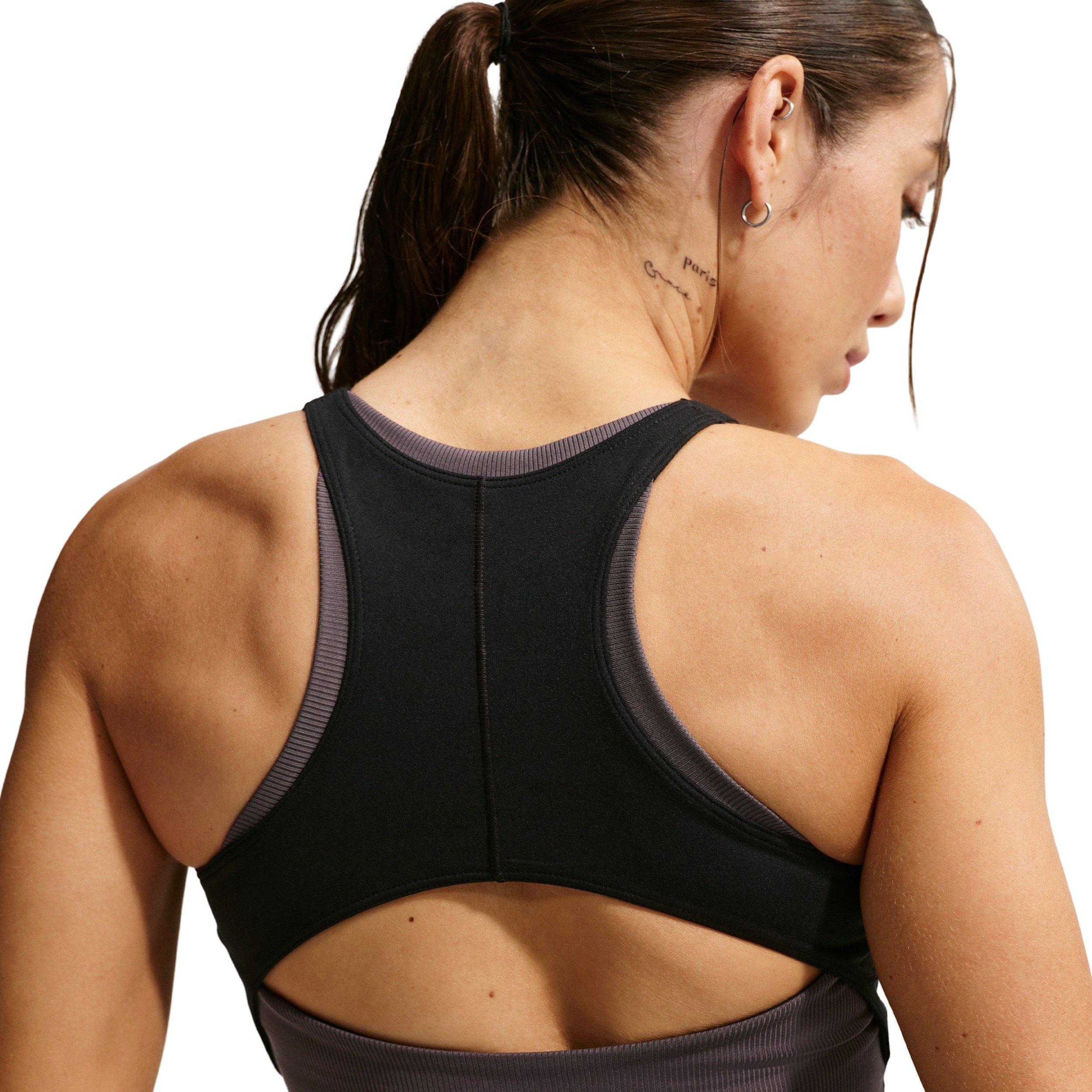 Nike Women's One Medium-Support Padded Sports Bra -Black/Grey - BLACK/GREY Thumbnail View 2