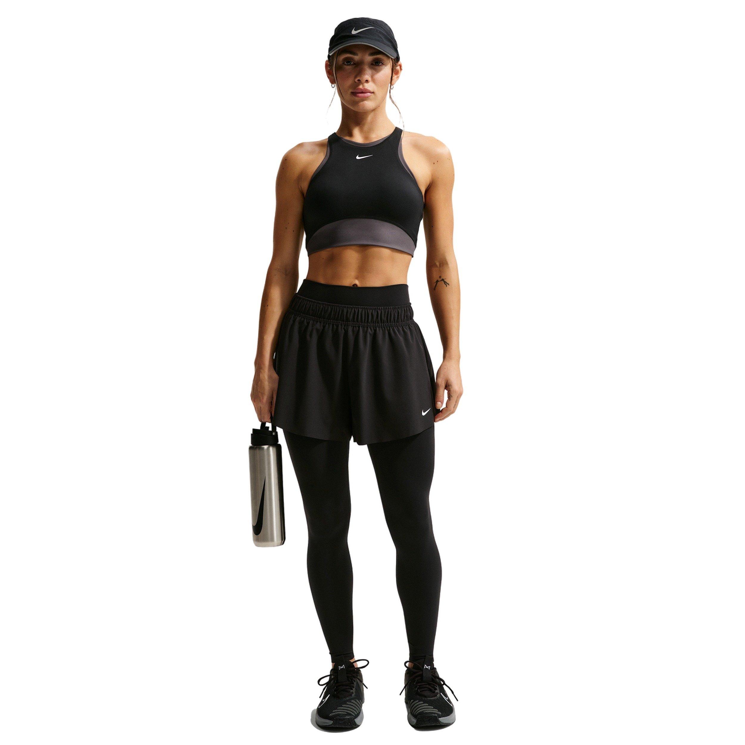 Nike Women's One Medium-Support Padded Sports Bra - Black/Grey - BLACK/GREY Thumbnail View 4