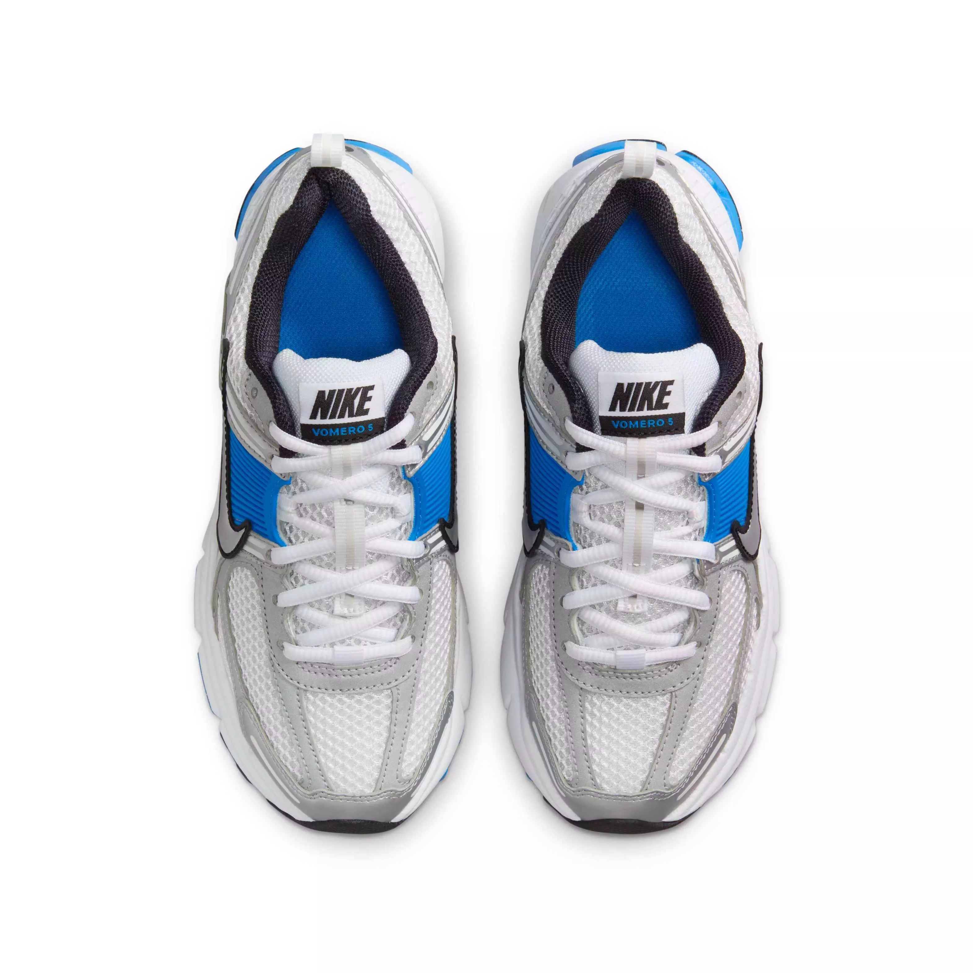 Nike Vomero 5 "White/Light Photo Blue/Black/Metallic Silver" Grade School Boys' Shoe - WHITE/LT BLUE/BLACK/SILVER