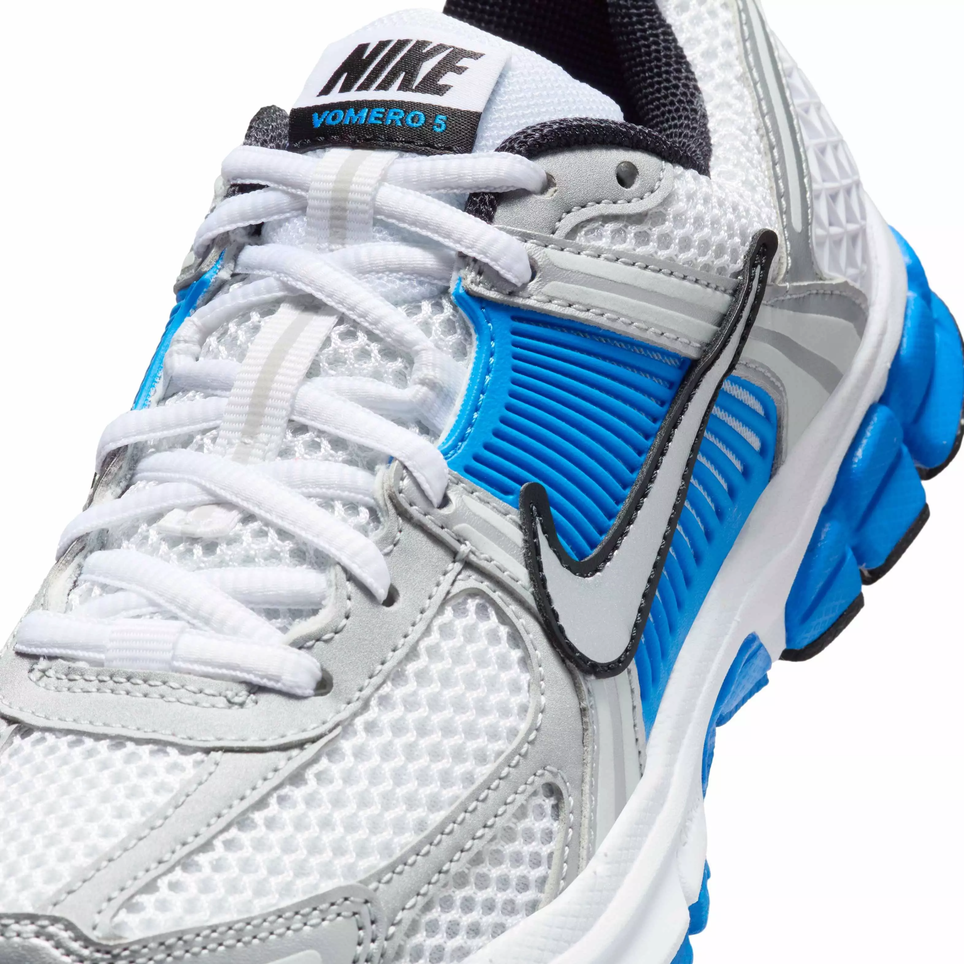 Nike Vomero 5 "White/Light Photo Blue/Black/Metallic Silver" Grade School Boys' Shoe - WHITE/LT BLUE/BLACK/SILVER