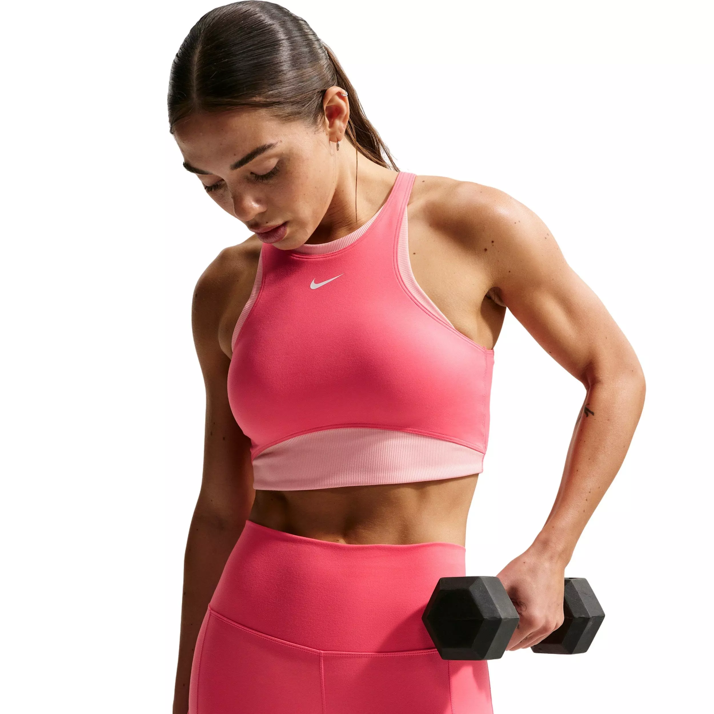 Nike Women's One Medium-Support Padded Sports Bra - Coral/Pink - CORAL/PINK