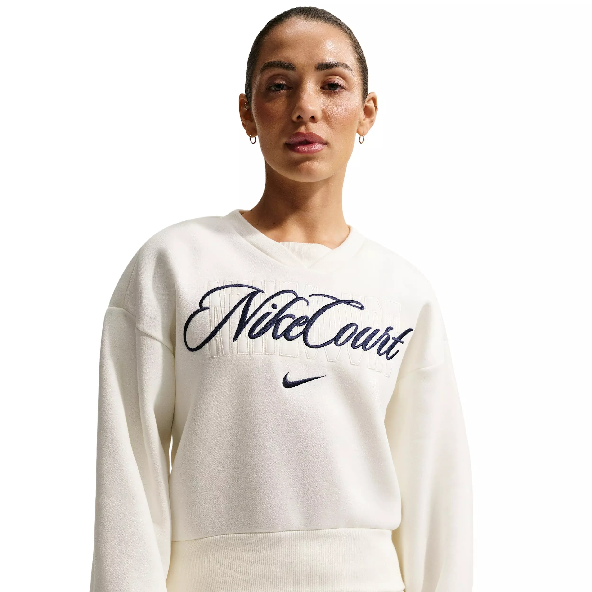 Nike Women's Court Collection Crew-Neck Tennis Top - White - WHITE