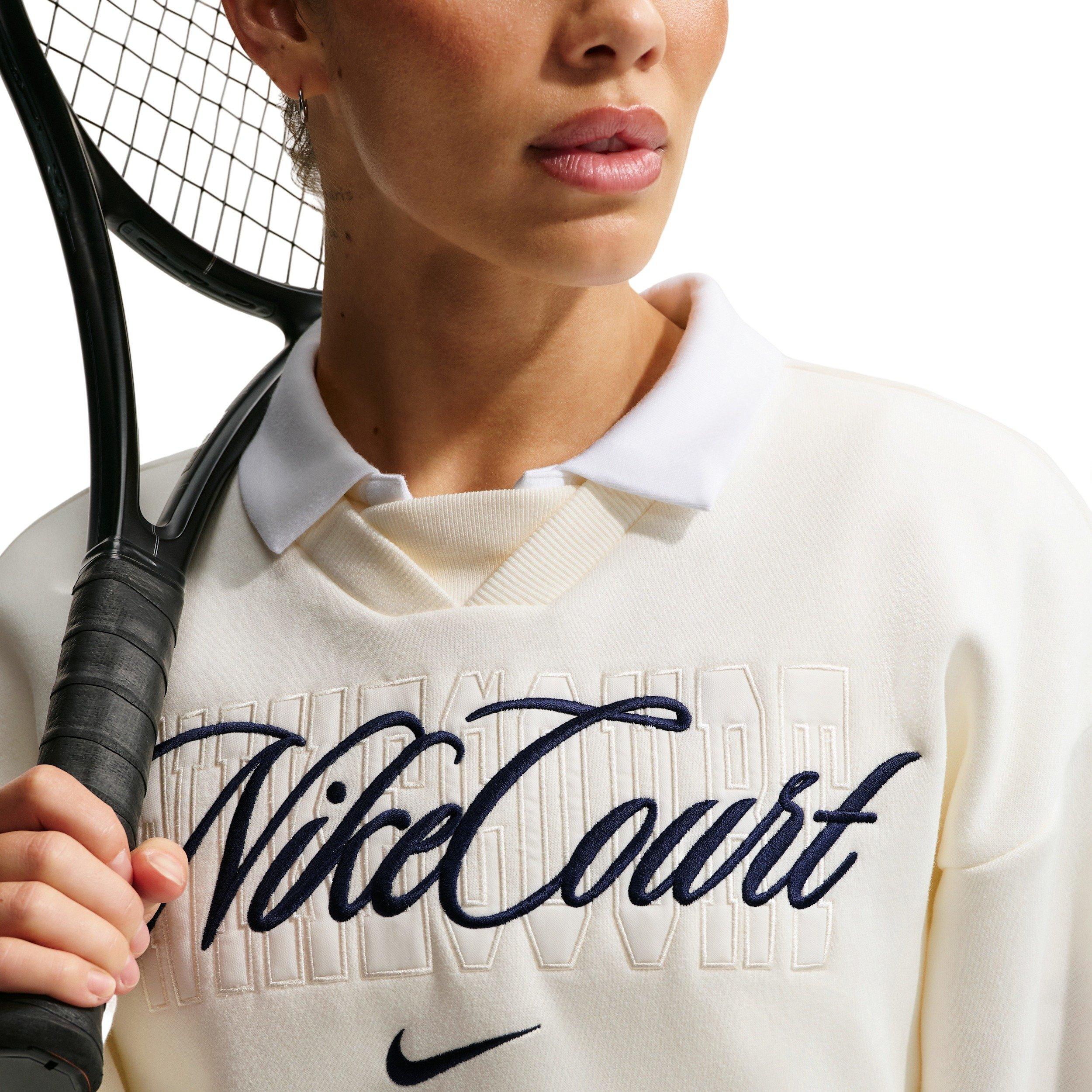 Nike Women's Court Collection Crew-Neck Tennis Top - White - WHITE Thumbnail View 3