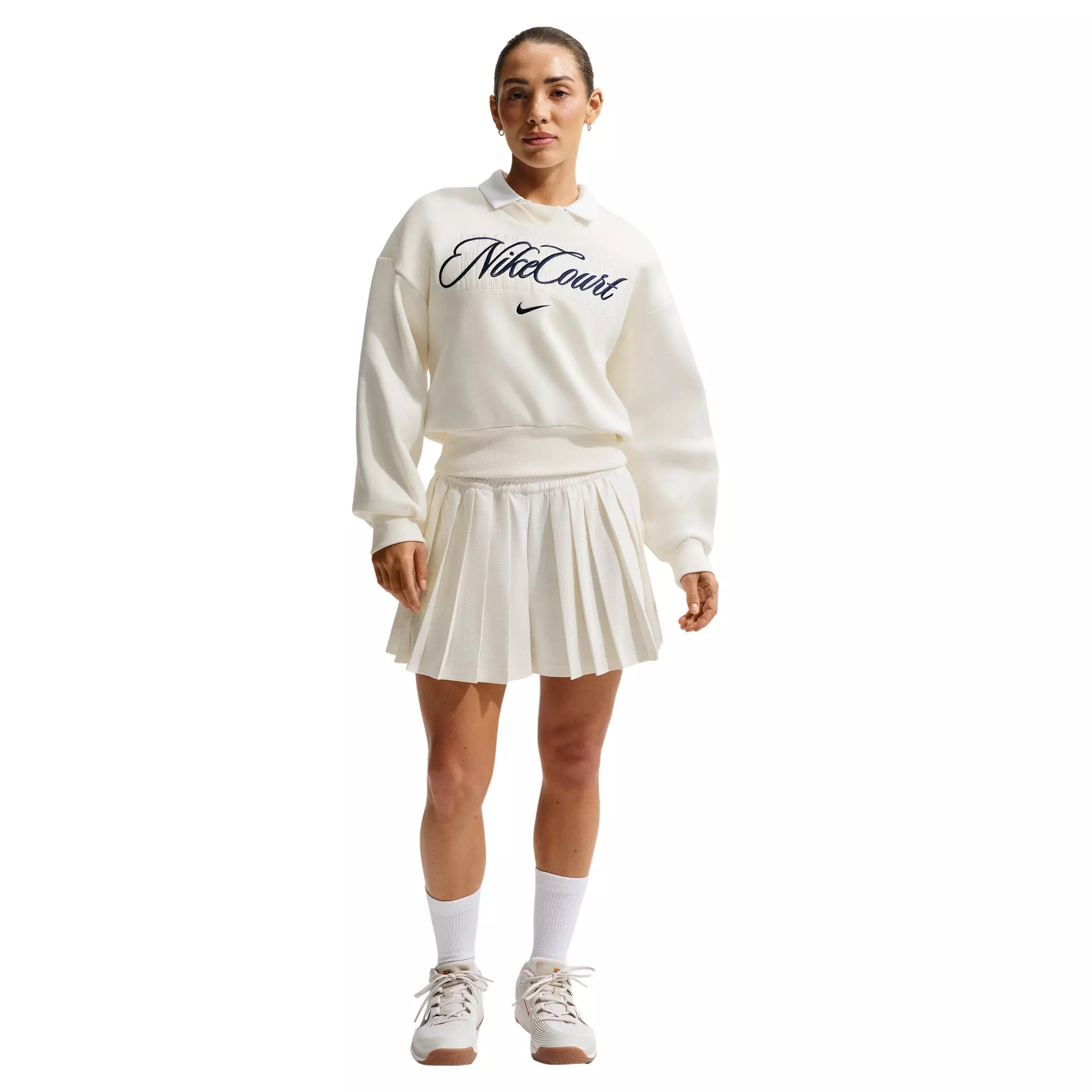 Nike Women's Court Collection Crew-Neck Tennis Top - White - WHITE