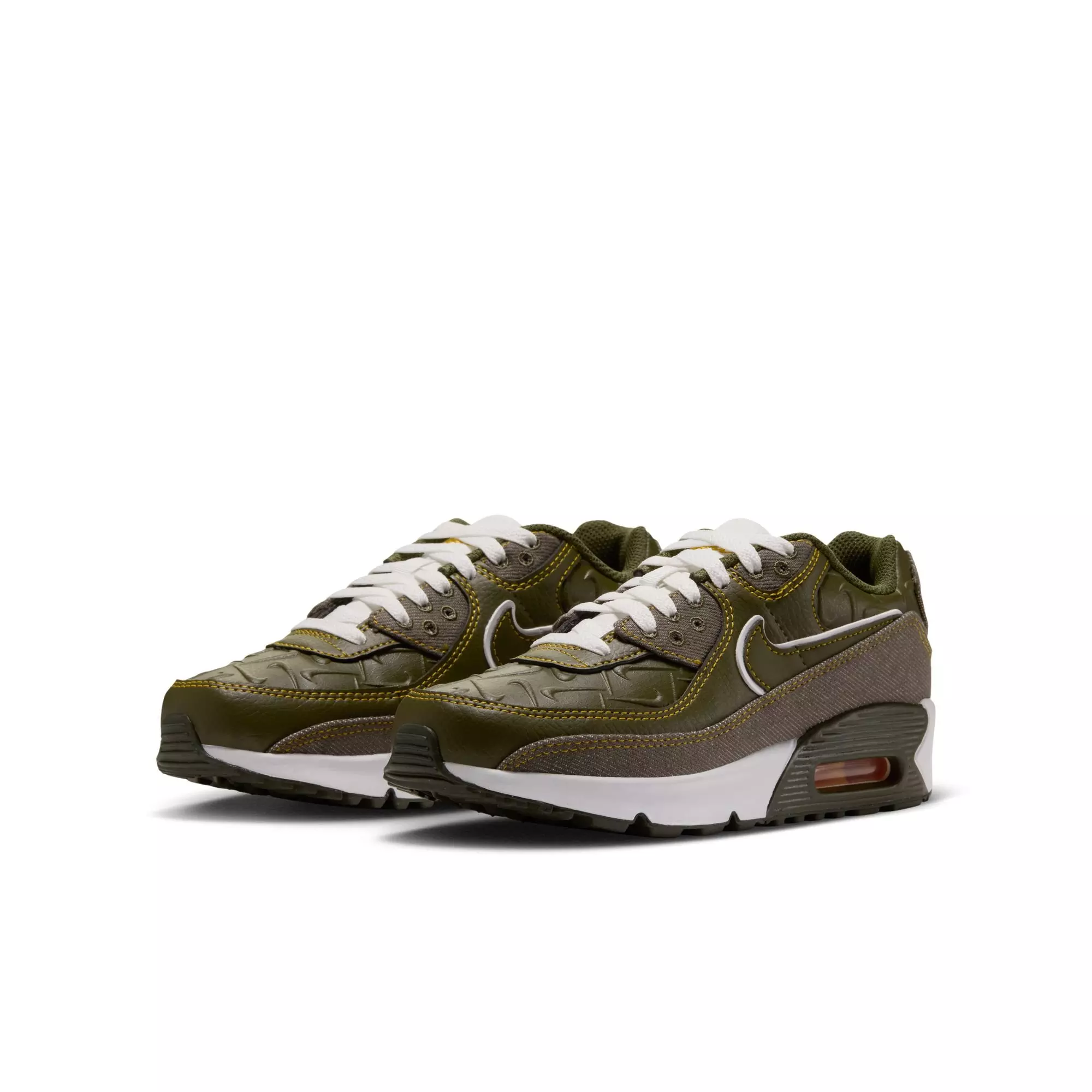 Nike Air Max 90 "Cargo Khaki" Grade School Kids' Shoe - CARGO KHAKI/SUMMIT WHITE/YELLOW OCHRE