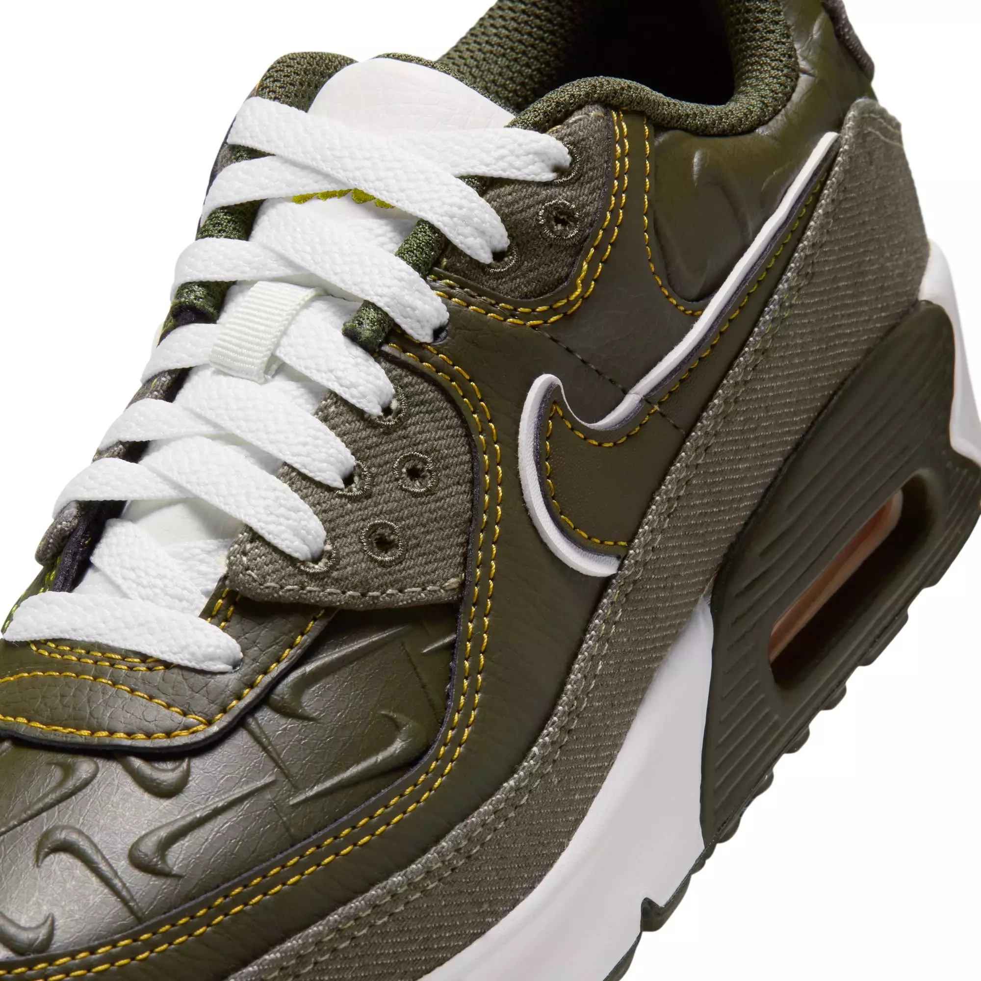 Nike Air Max 90 "Cargo Khaki" Grade School Kids' Shoe - CARGO KHAKI/SUMMIT WHITE/YELLOW OCHRE