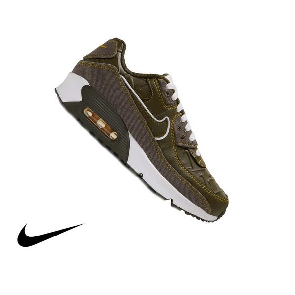 Nike Air Max 90 "Cargo Khaki" Grade School Kids' Shoe - CARGO KHAKI/SUMMIT WHITE/YELLOW OCHRE