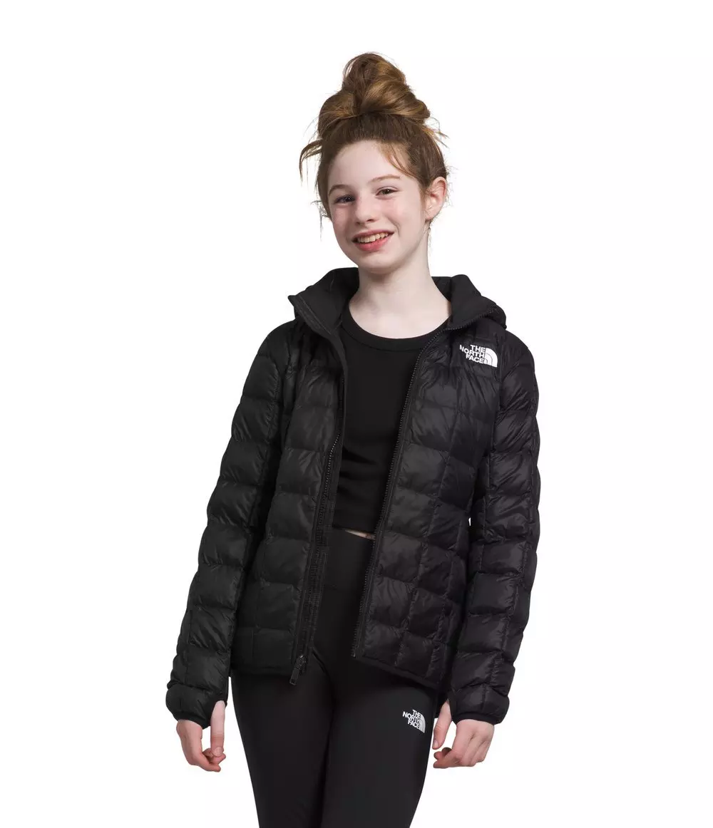 The North Face Big Girls' Thermoball Hooded Jacket-Black - BLACK