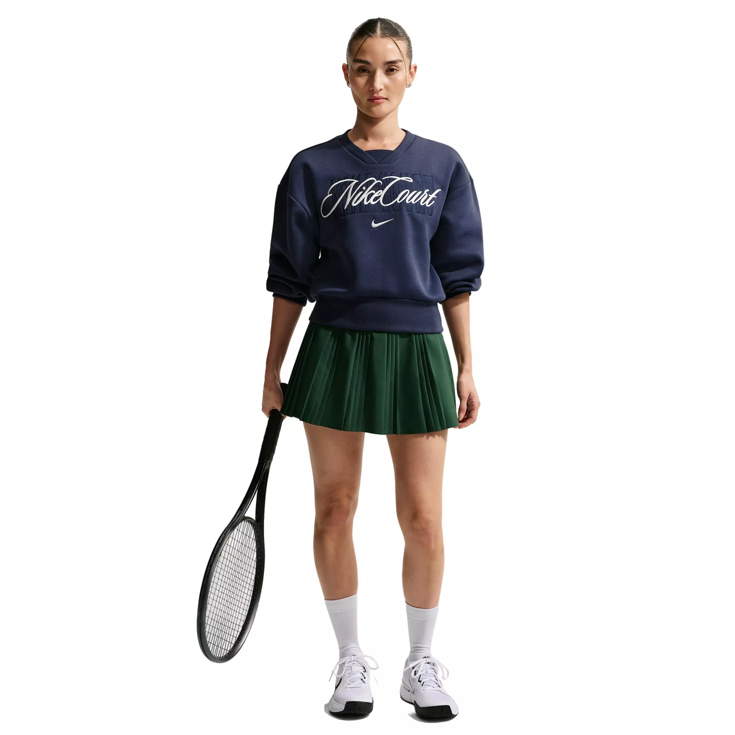 Nike Women's Court Collection Crew-Neck Tennis Top -Navy - NAVY