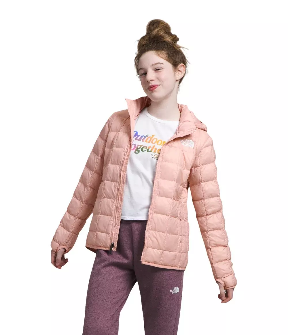 The North Face Big Girls' ThermoBall Hooded Jacket-Pink - PINK
