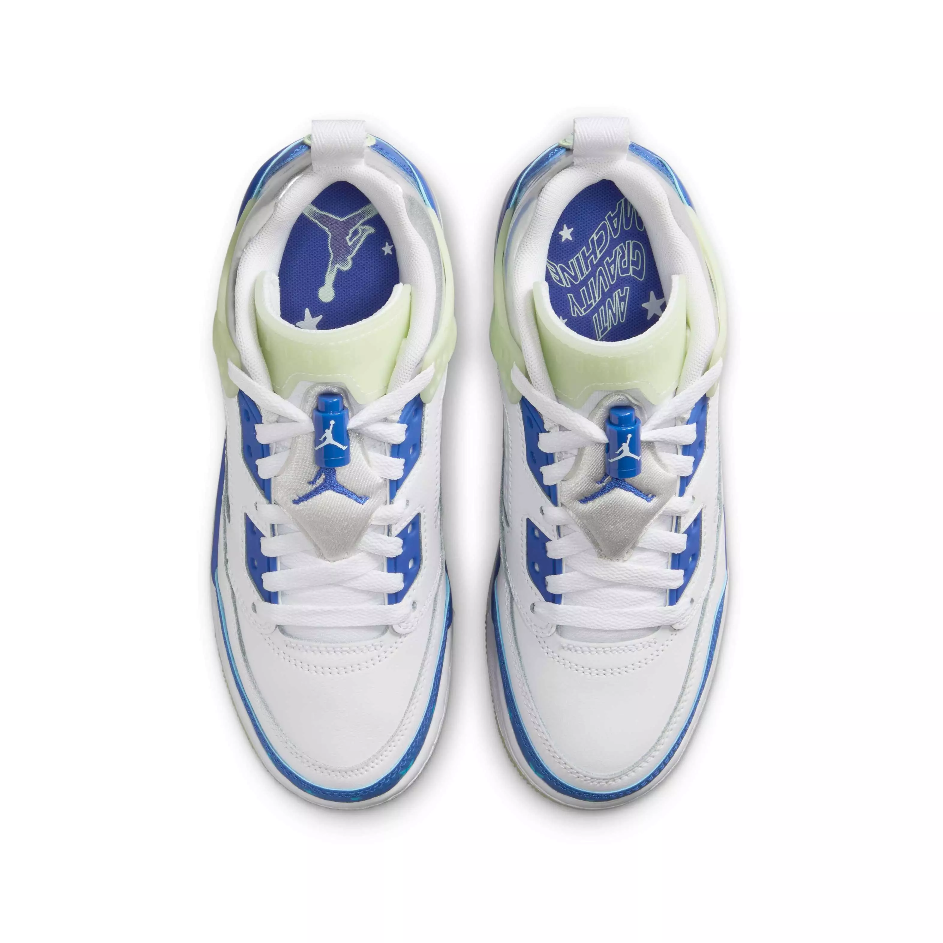 Jordan Spizike Low "White/Volt Tint/Metallic Silver/Hyper Royal" Grade School Boys' Shoe
