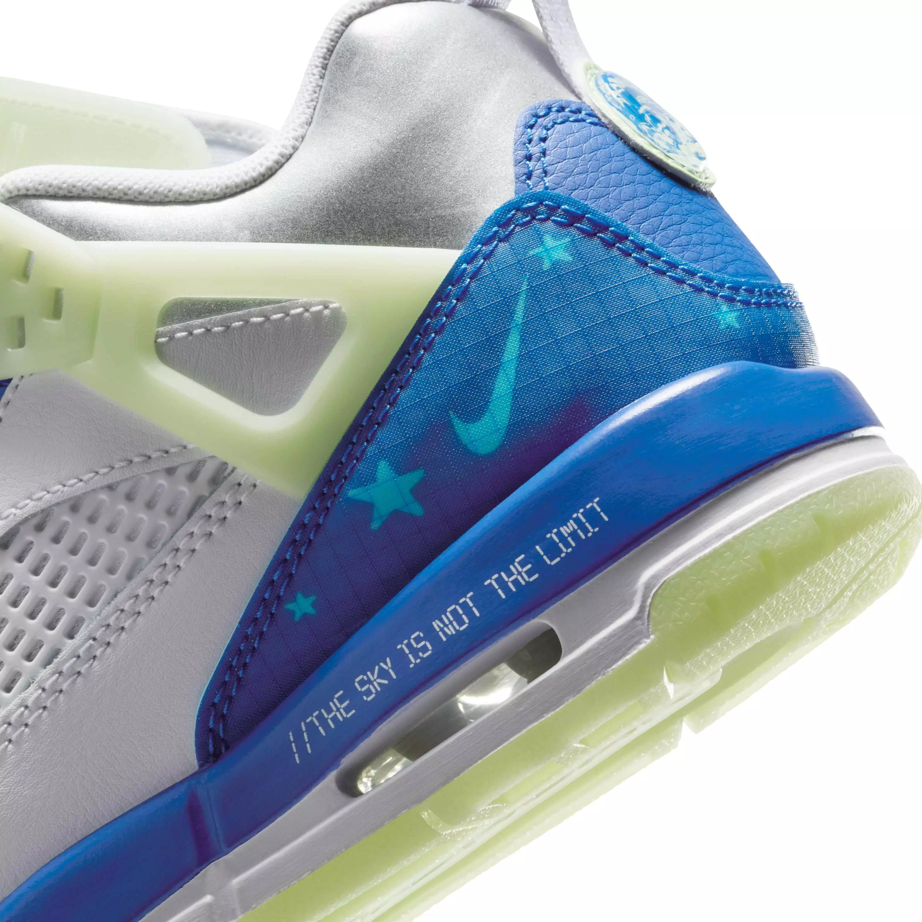 Jordan Spizike Low "White/Volt Tint/Metallic Silver/Hyper Royal" Grade School Boys' Shoe - WHITE/VOLT/SILVER/ROYAL
