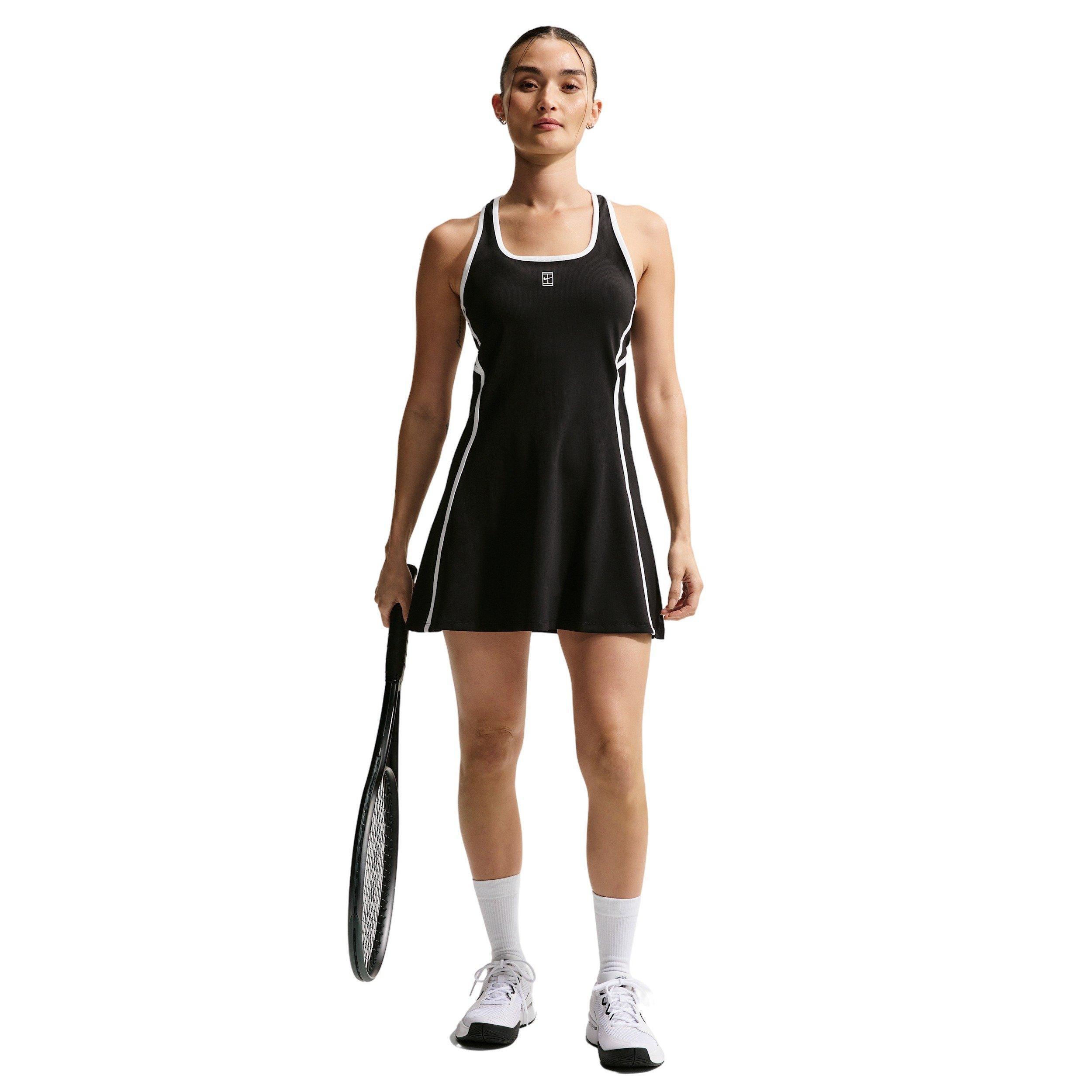 Nike Women's Court Dri-FIT Advantage Novelty Tennis Dress - Black - BLACK Thumbnail View 1