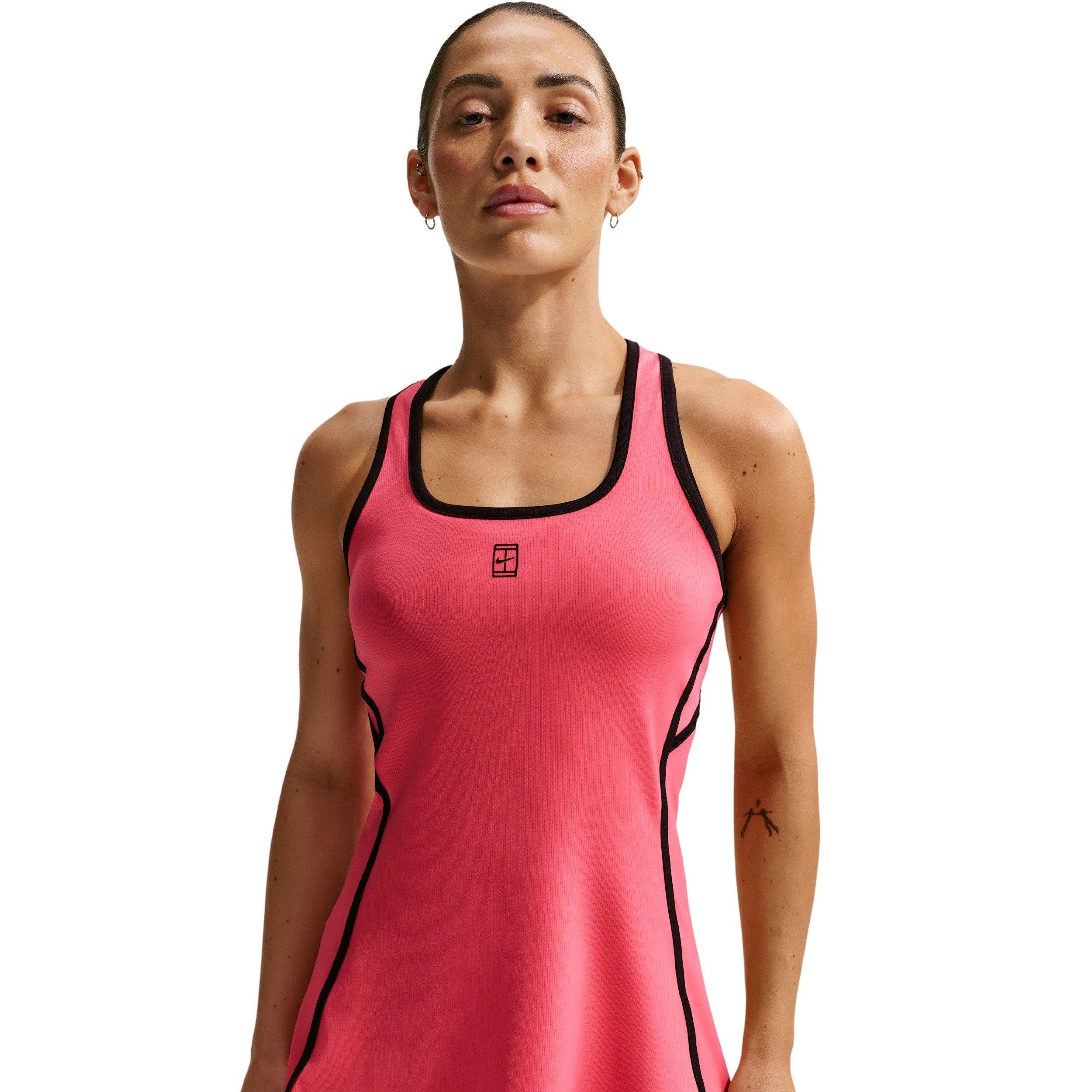 Nike Women's Court Dri-FIT Advantage Novelty Tennis Dress - Coral - CORAL Thumbnail View 3