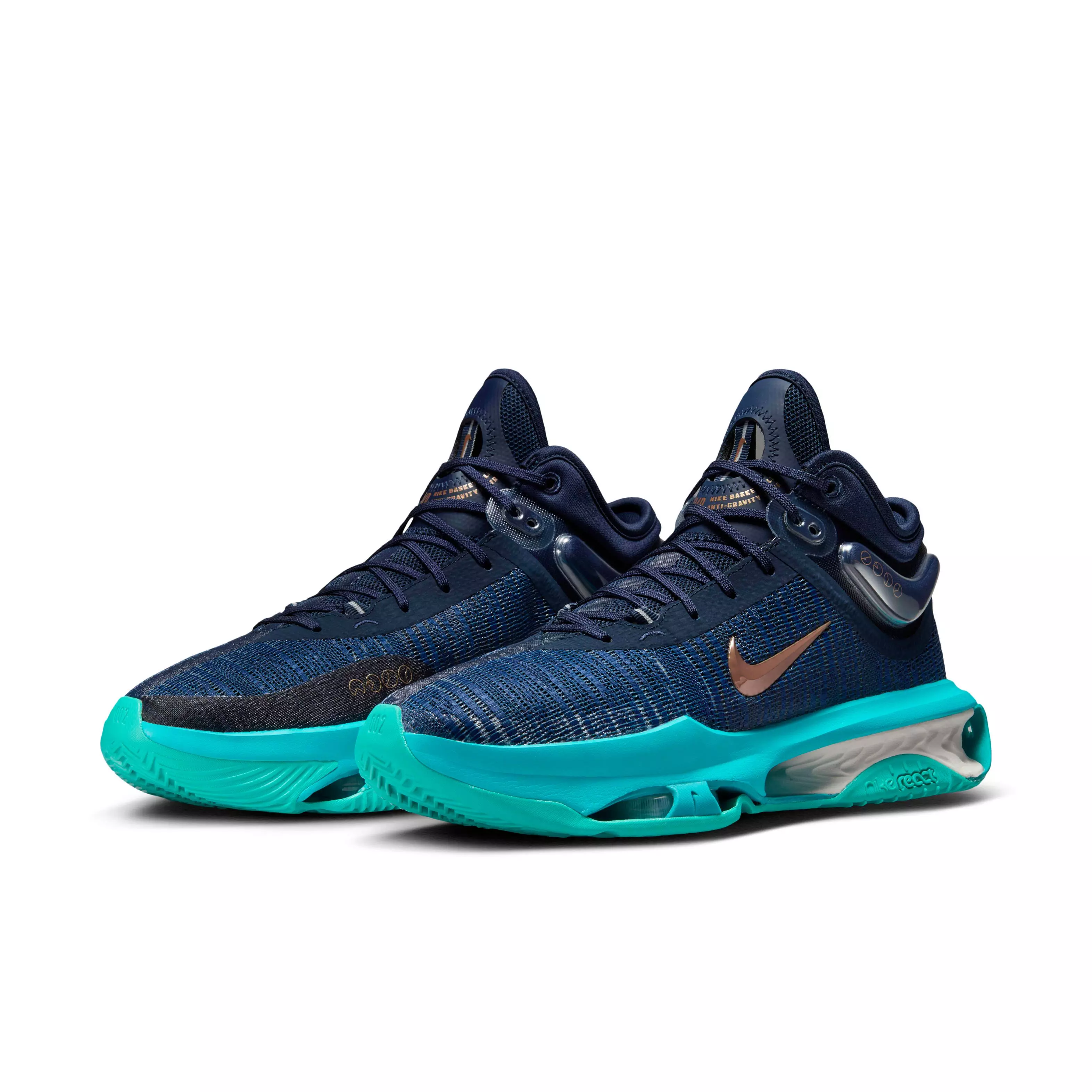 Nike G.T. Jump 2 "Obsidian/Dusty Cactus/Midnight Navy/Metallic Red Bronze" Men's Basketball Shoe - OBSIDIAN/CACTUS/NAVY/BRONZE
