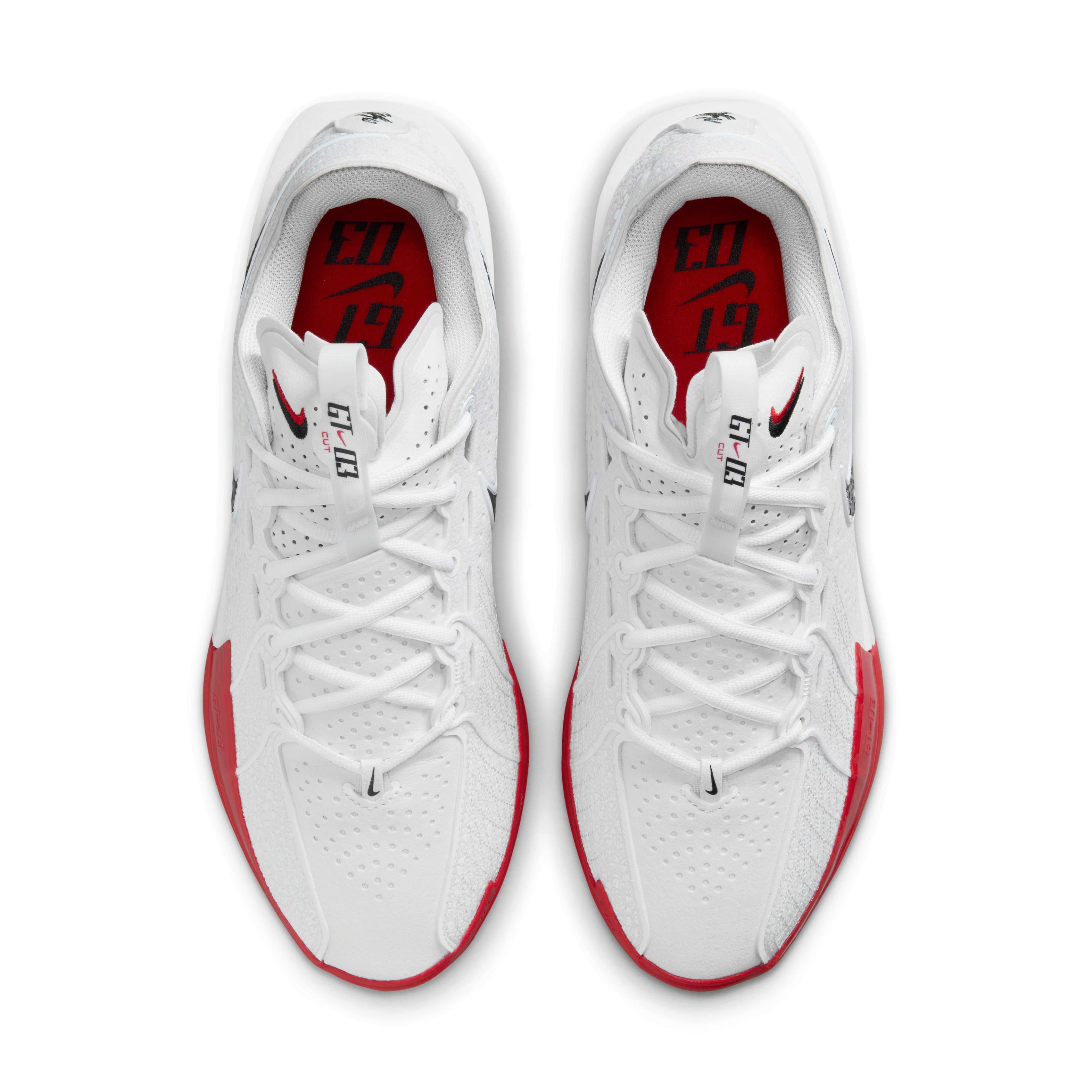 Nike G.T. Cut 3 "White/Sport Red/Obsidian" Men's Basketball Shoe - WHITE/RED/OBSIDIAN Thumbnail View 4