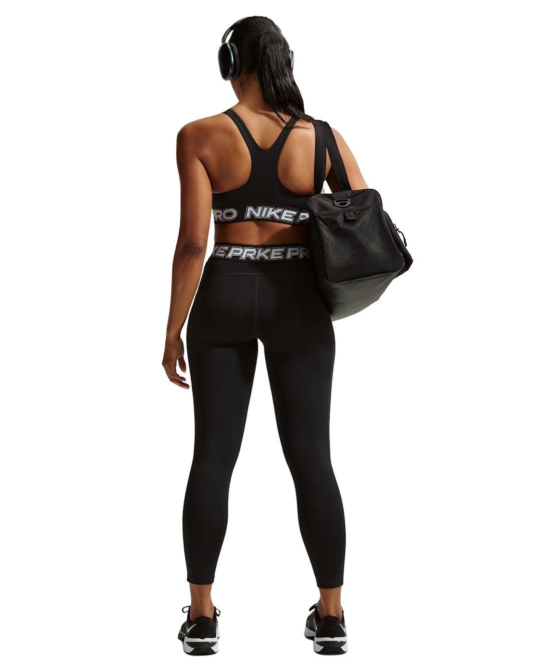 Nike Women's Pro Mid-Rise 7/8 Leggings -Black - BLACK Thumbnail View 5