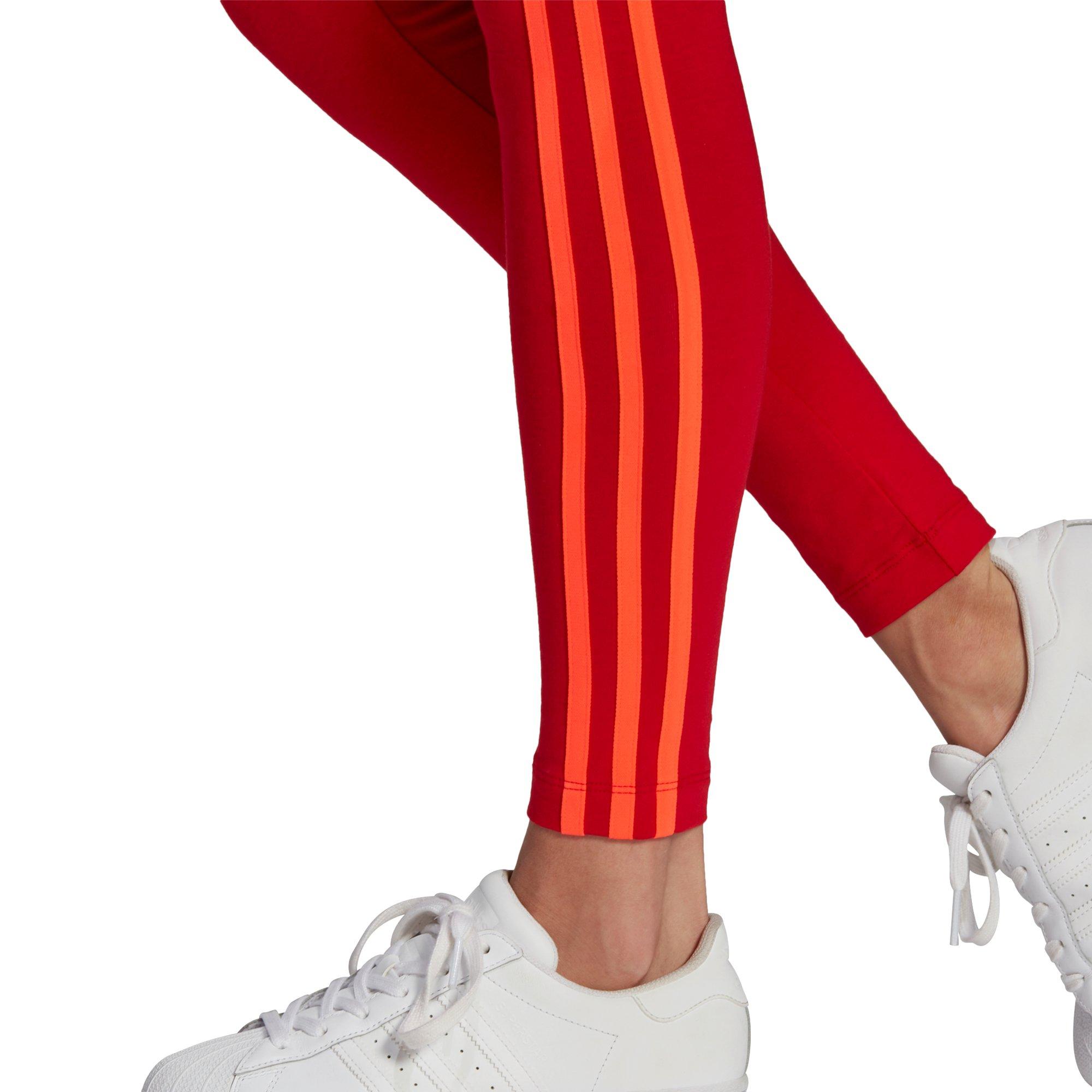 High Hibbett Women\'s City | - adidas Waisted Leggings Sliced Scarlet Gear Adicolor Trefoil