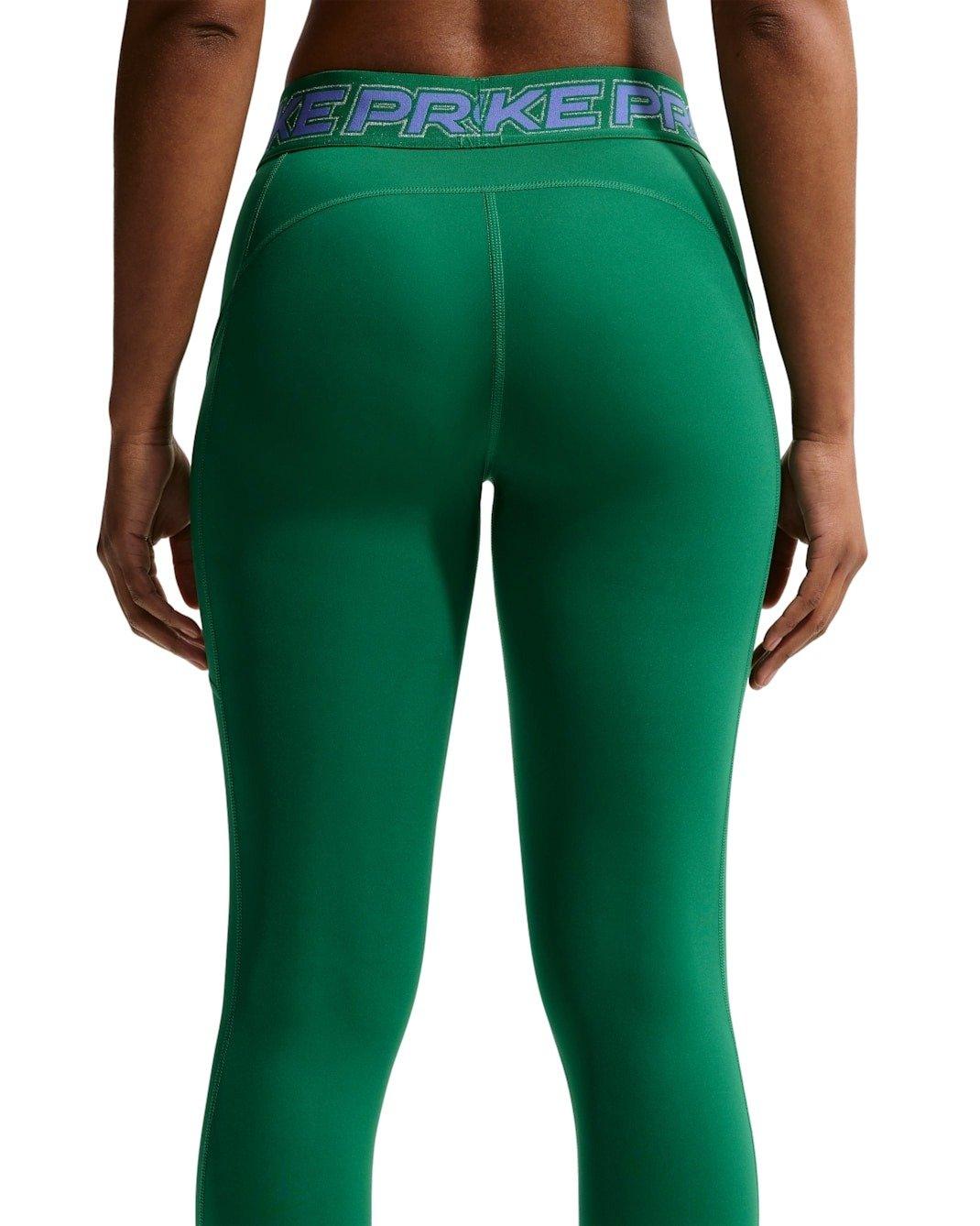 Nike Women's Pro Mid-Rise 7/8 Leggings -Green - GREEN Thumbnail View 2