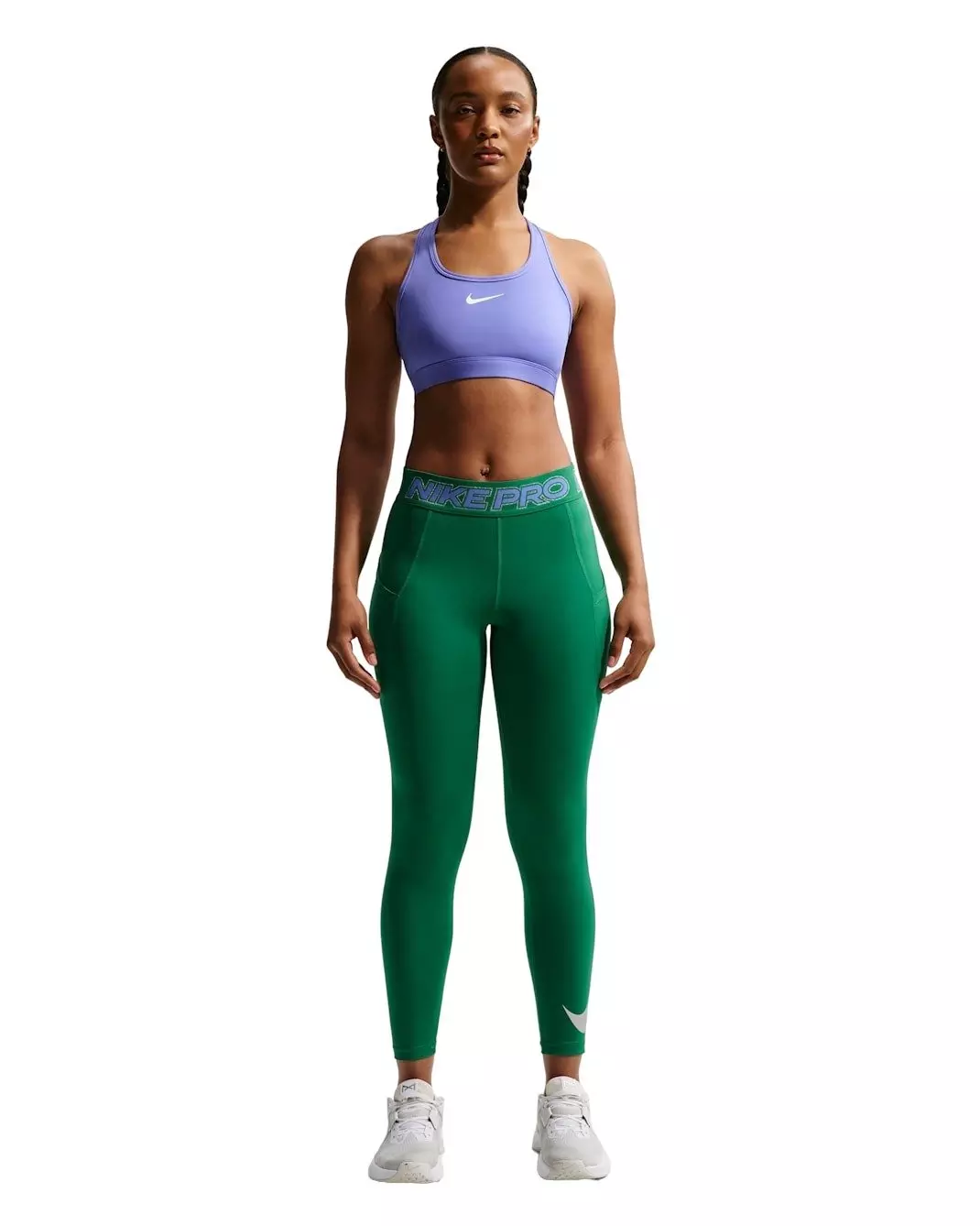 Nike Women's Pro Mid-Rise 7/8 Leggings -Green - GREEN